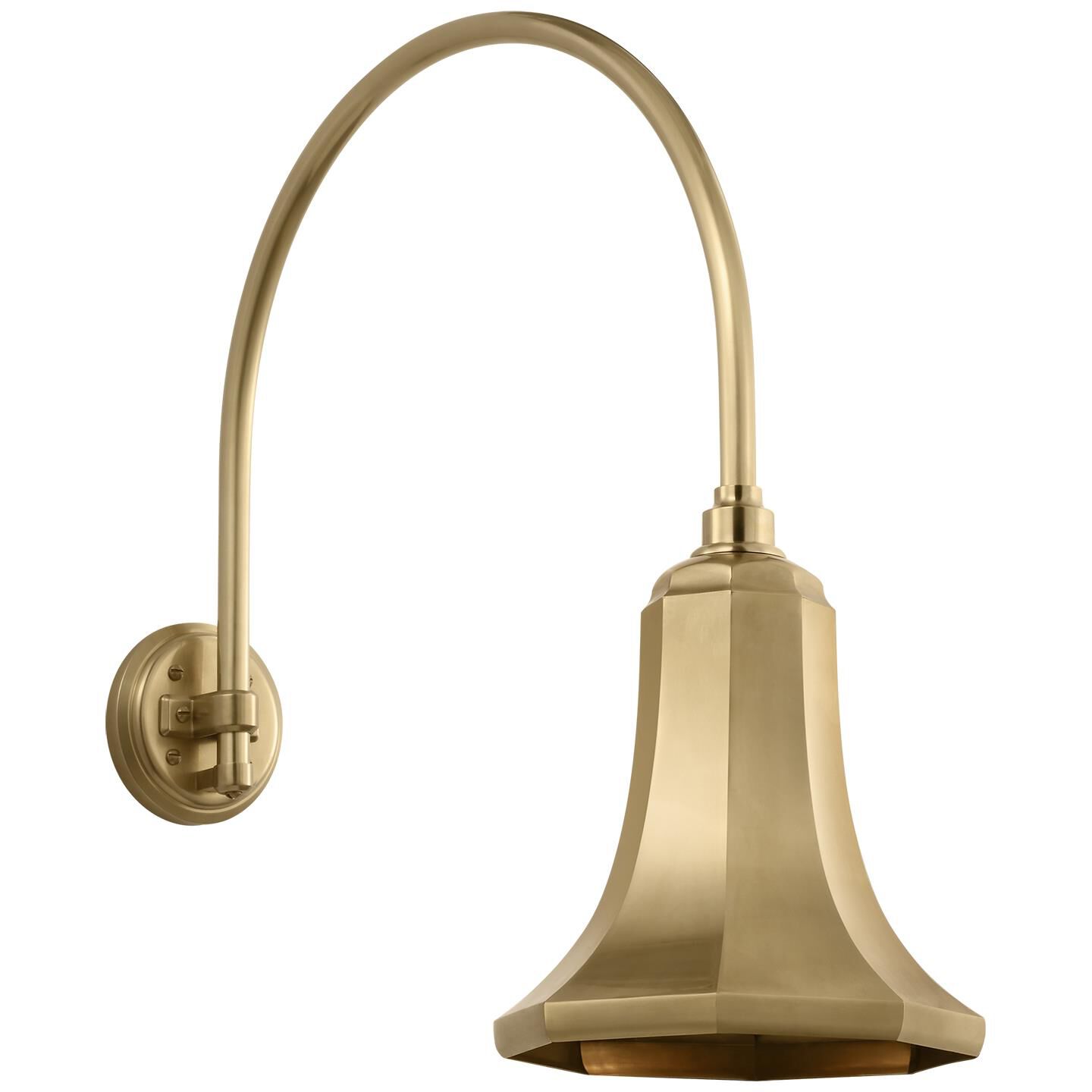 Shown in Hand-Rubbed Antique Brass finish and Gold shade
