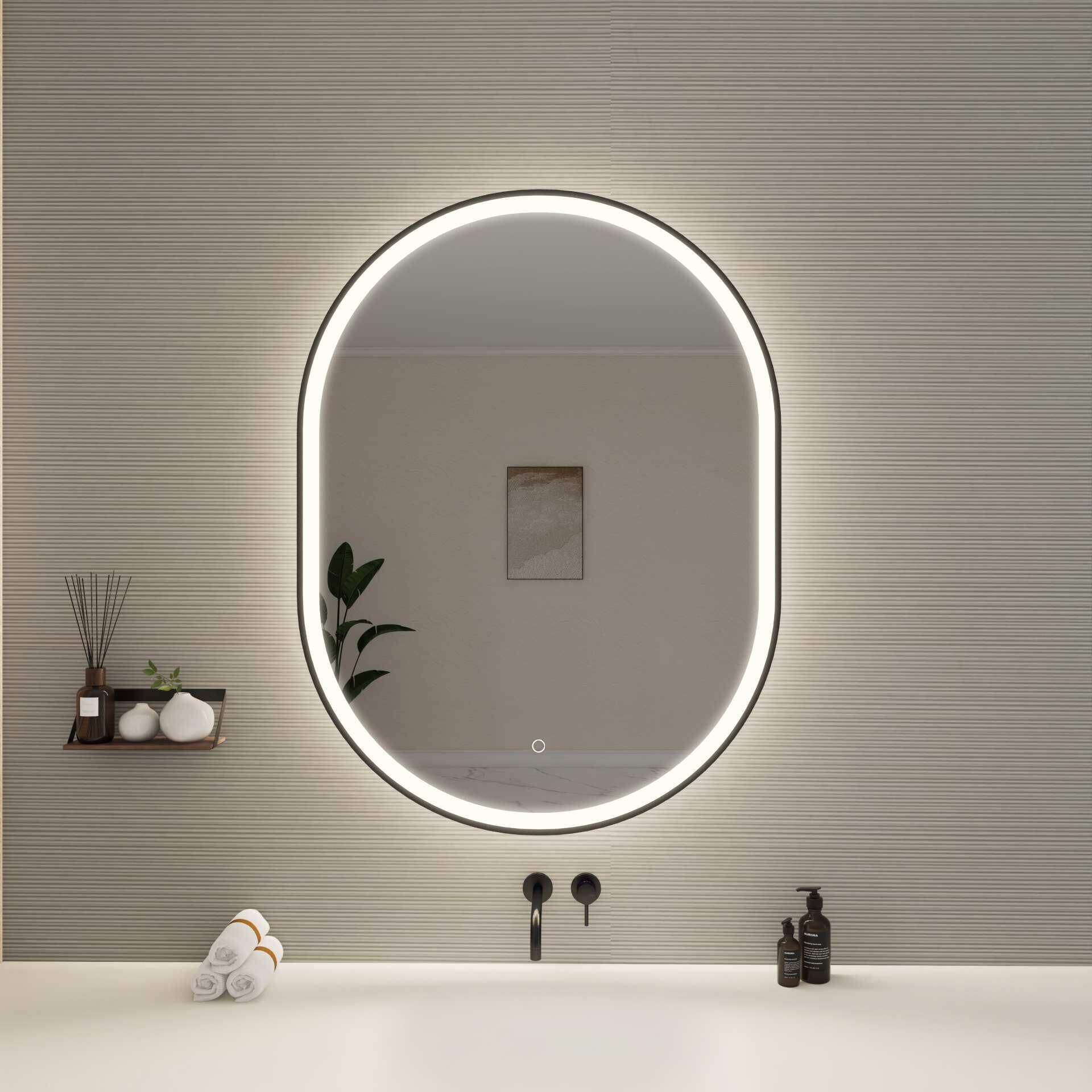 Harmoni 40 Inch Oval LED Lighted Mirror by Elegant Decor