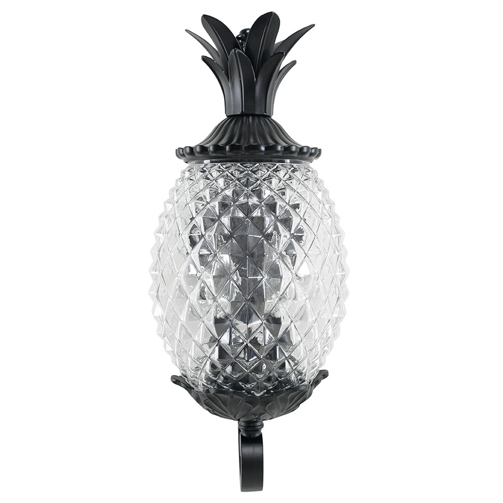 Shown in Matte Black finish and Clear Pineapple glass