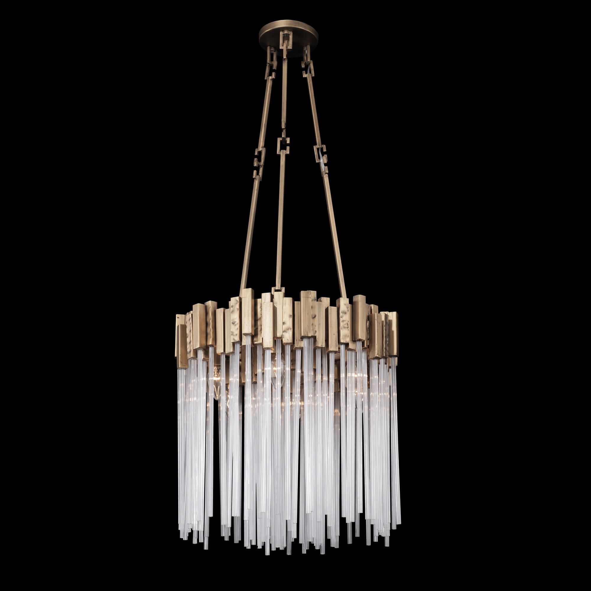 Shown in Havana Gold finish and Clear Fluted glass