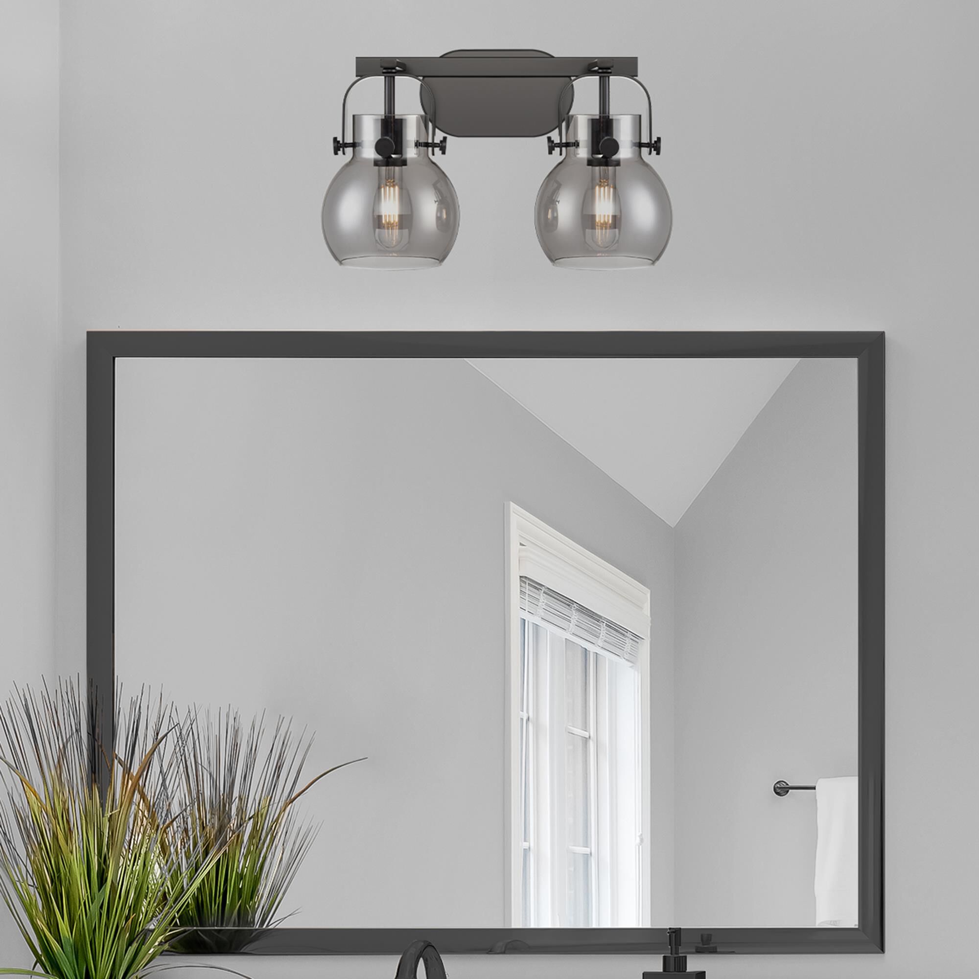 Shown in Matte Black finish and Plated Smoke glass