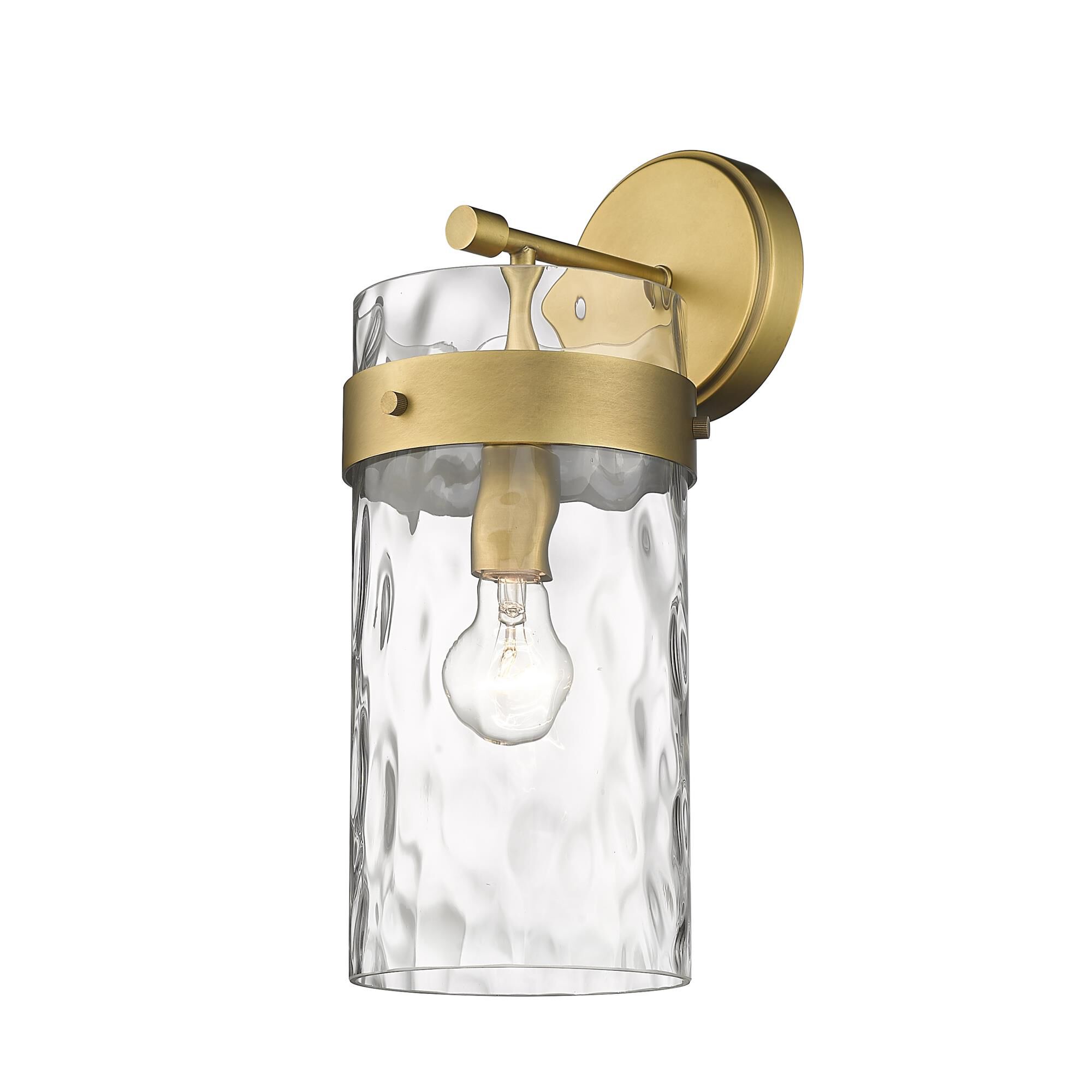 Shown in Rubbed Brass finish and Glass shade