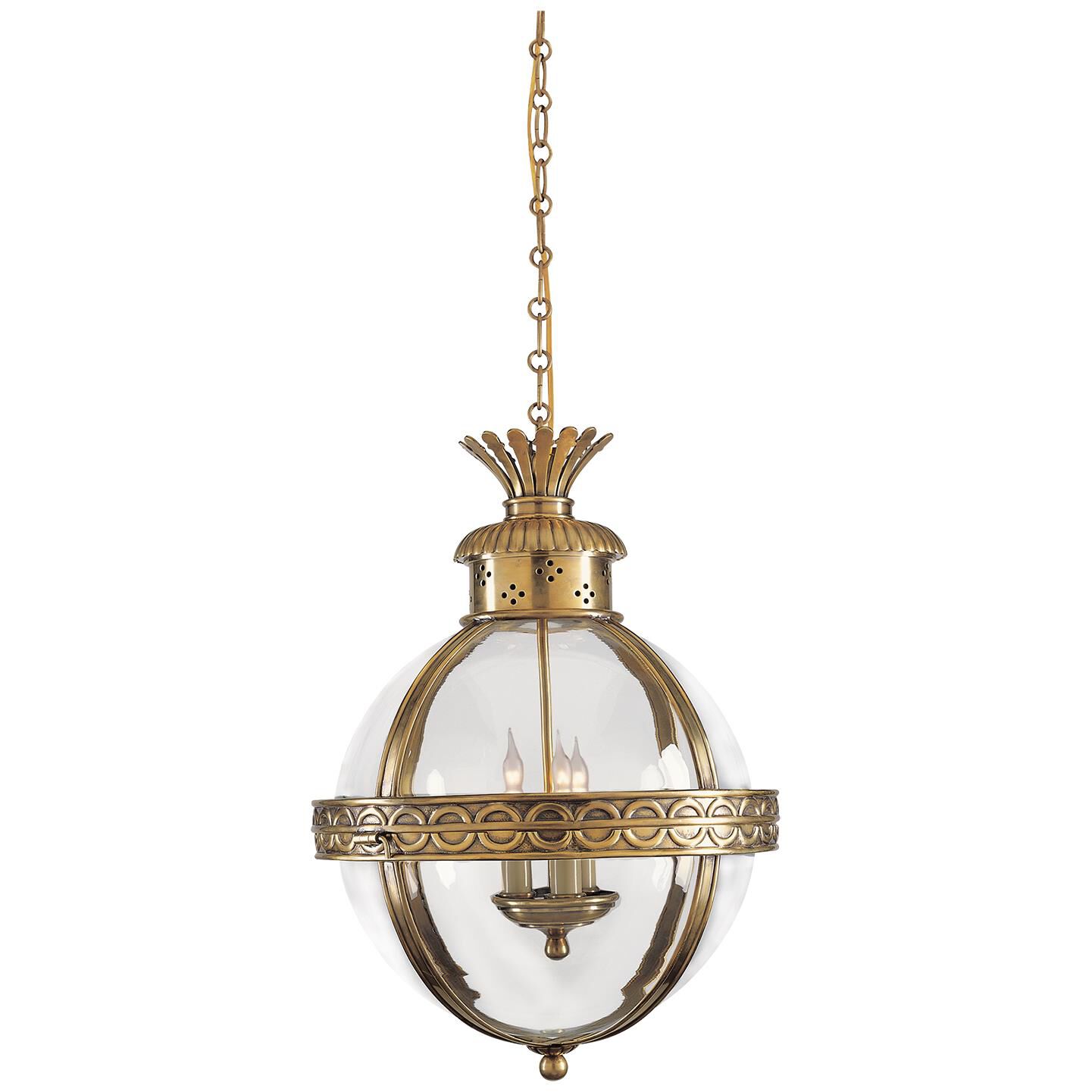 Chapman & Myers Crown Top Globe 15 Inch Large Pendant by Visual Comfort Signature Collection