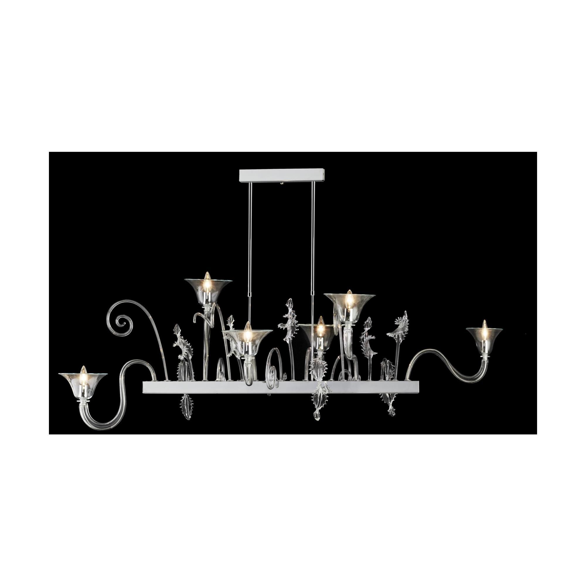 Shown in Chrome finish and Clear glass