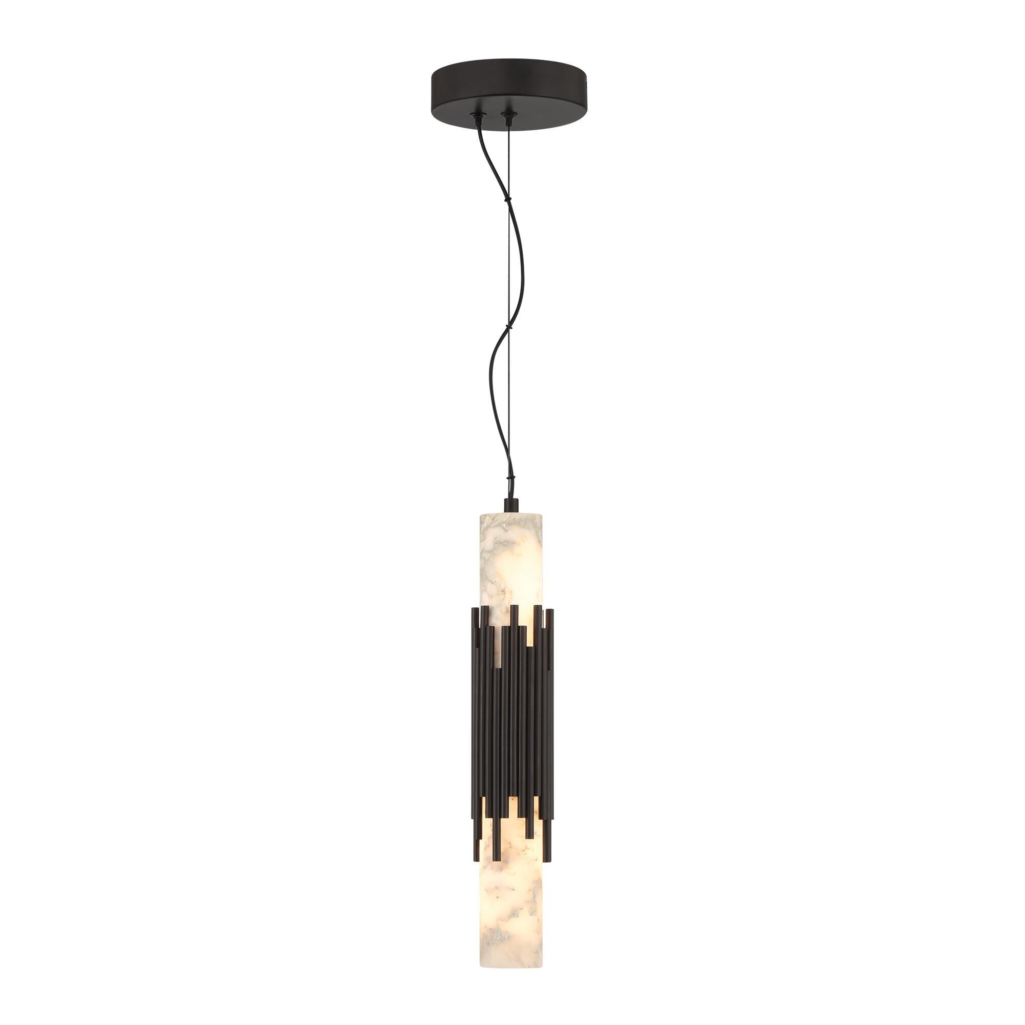 Shown in Urban Bronze finish and Alabaster glass