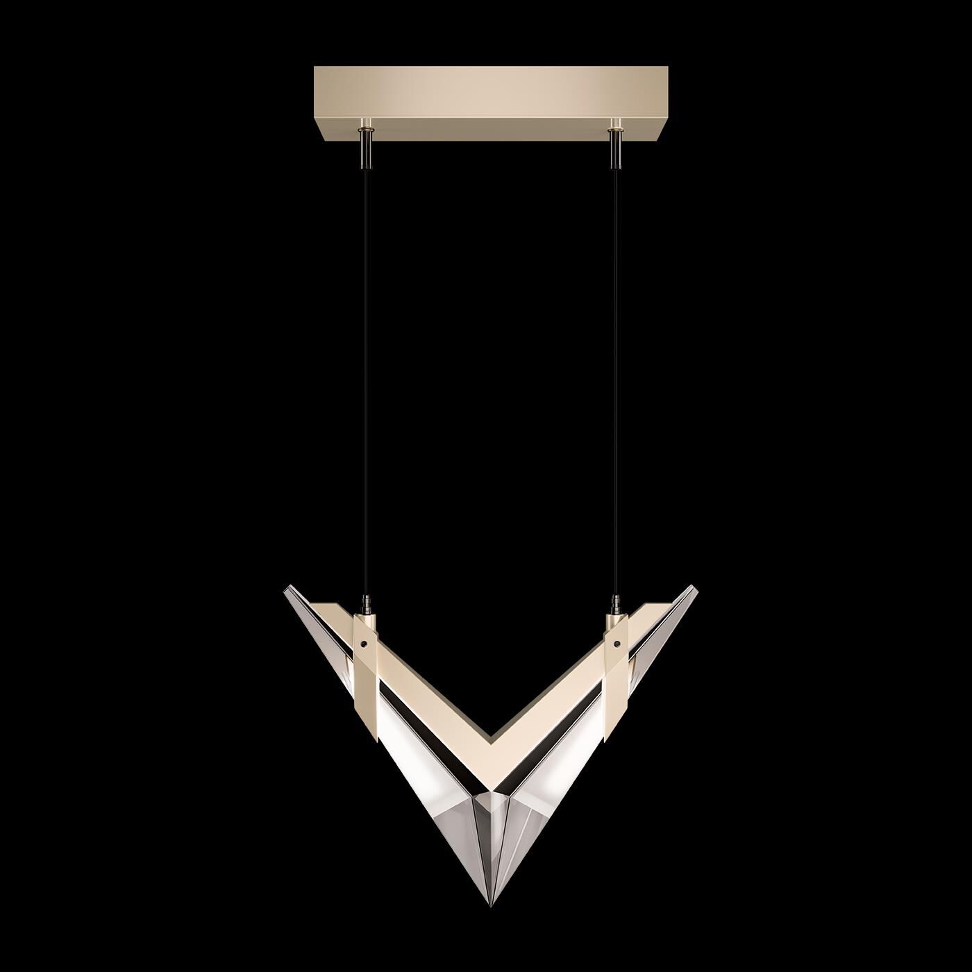 Shown in Gold finish and True crystal and False glass