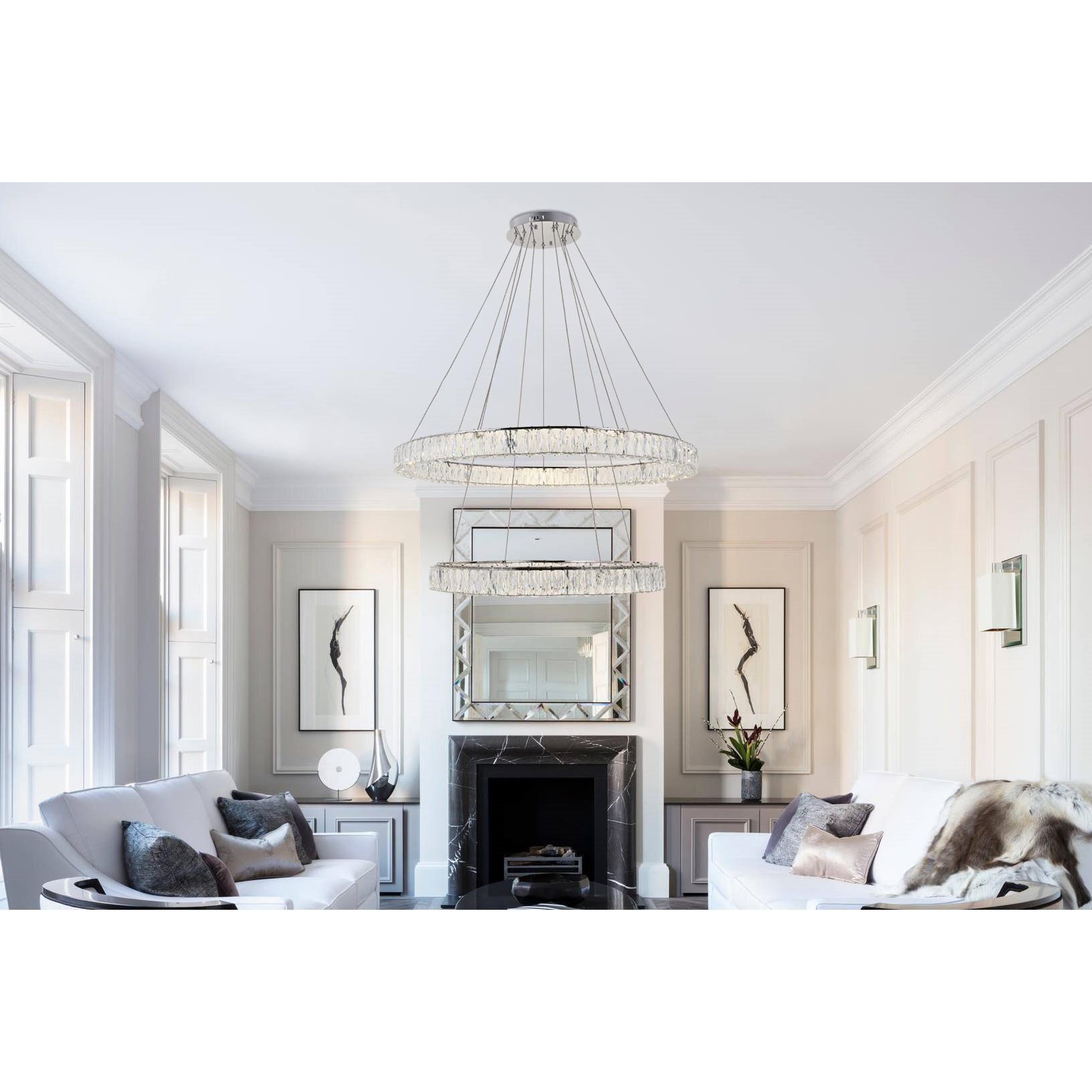 Shown in Chrome finish and Clear Royal Cut crystal