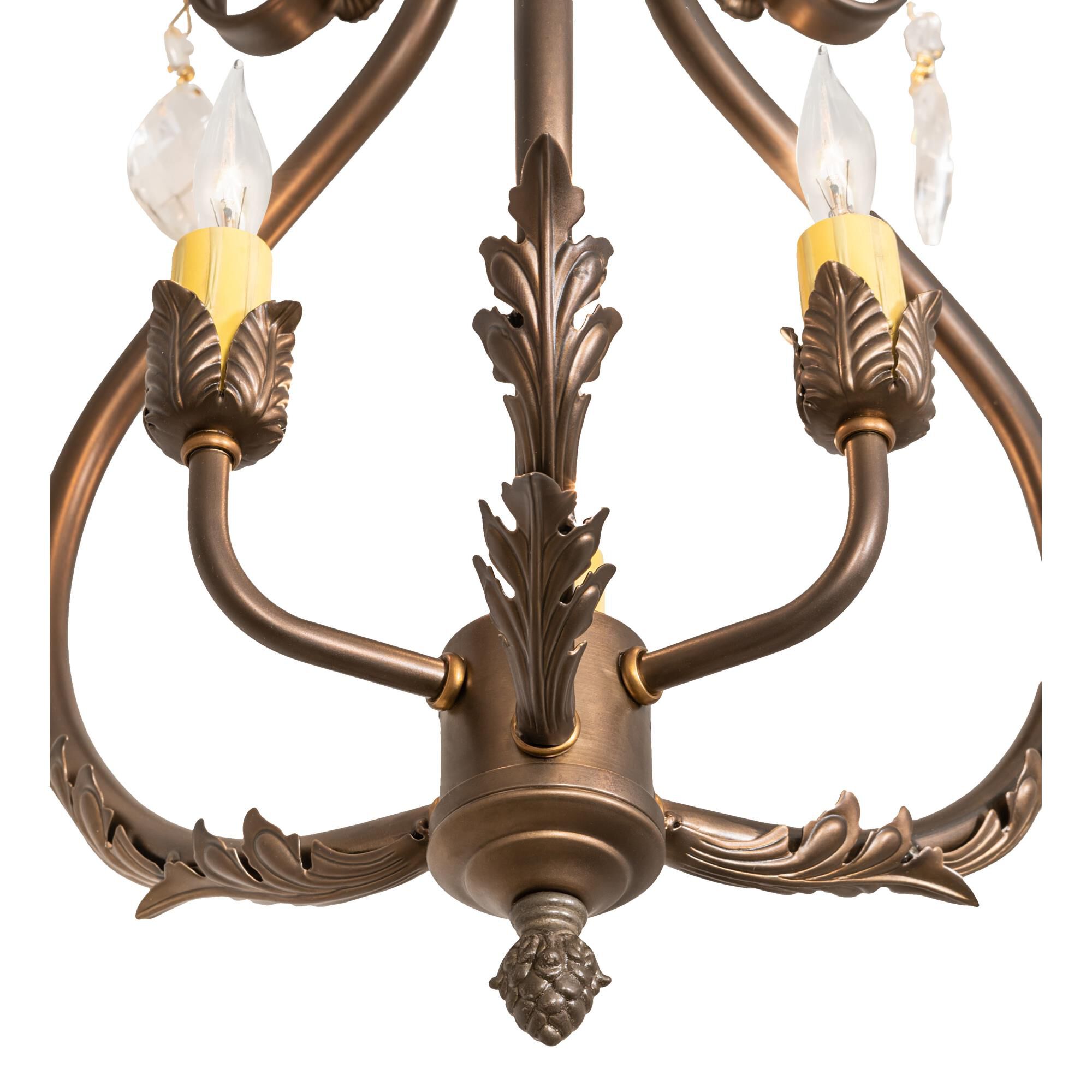 Shown in Antique Copper Finish;Crystal finish