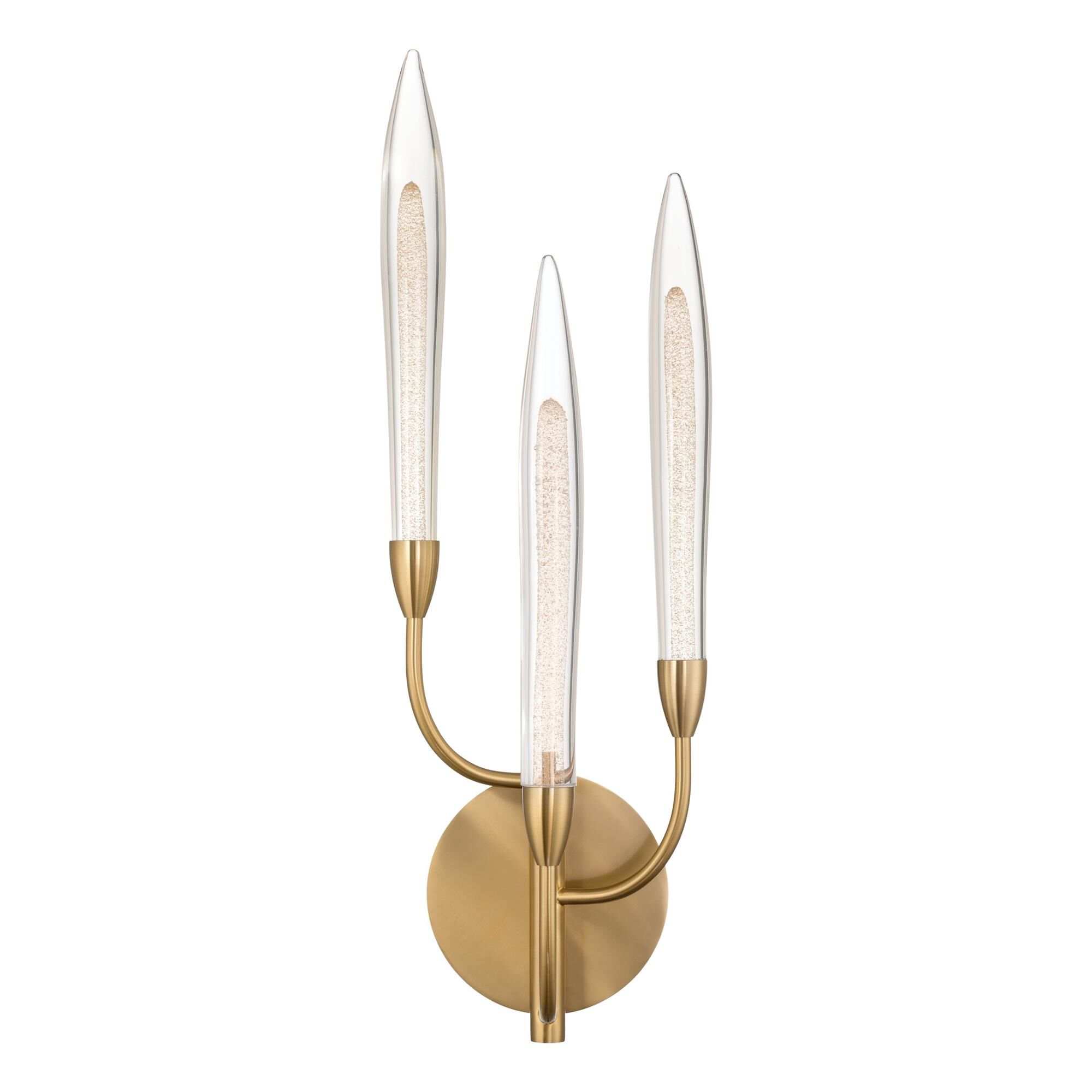Shown in Brass finish and Gold Leaf HandPressed glass