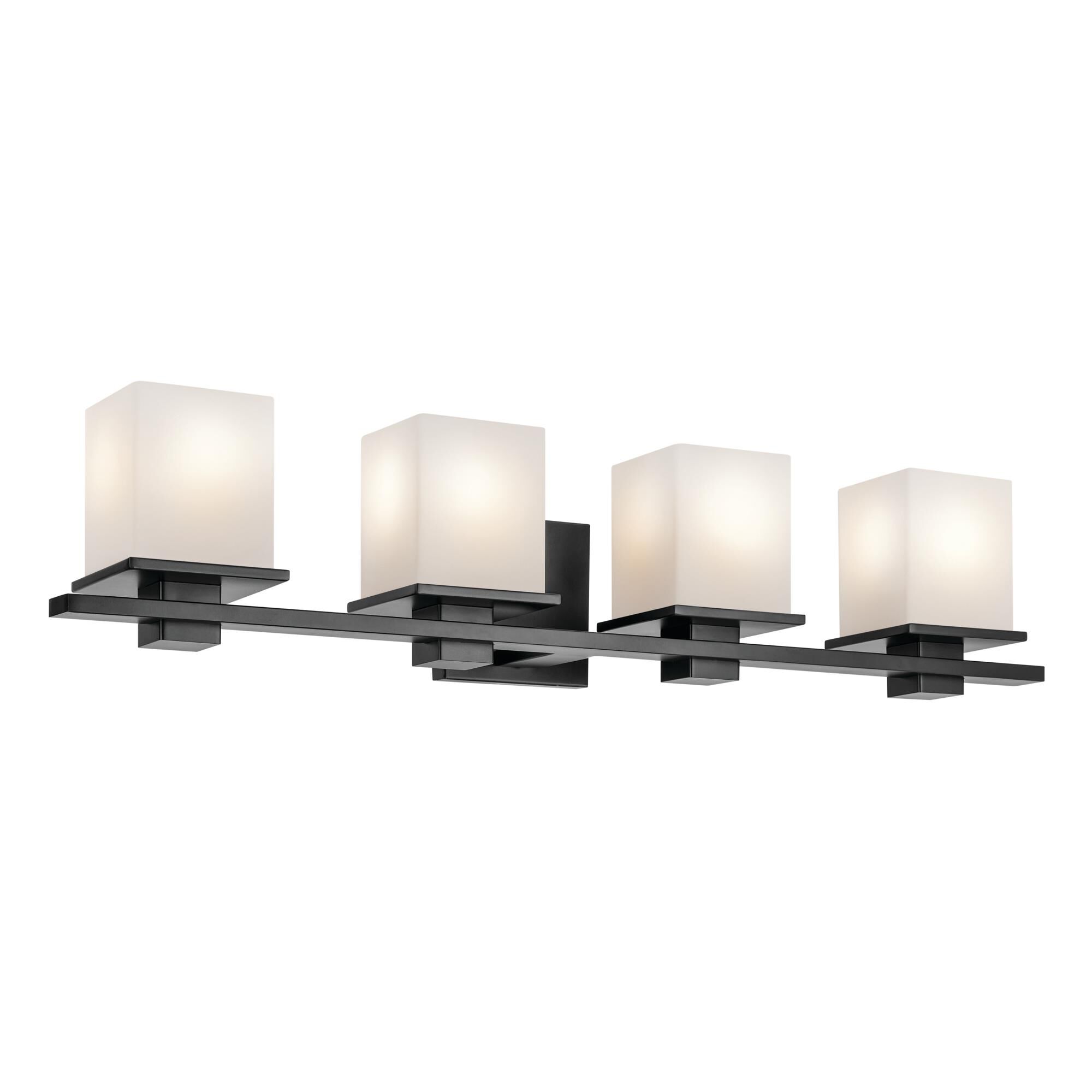 Shown in Black finish and Satin Etched Cased Opal glass