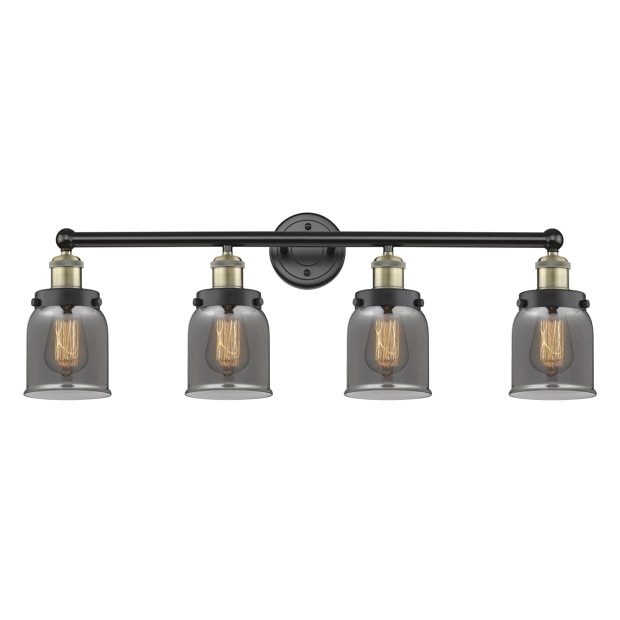 Shown in Black Antique Brass finish and Plated Smoke glass