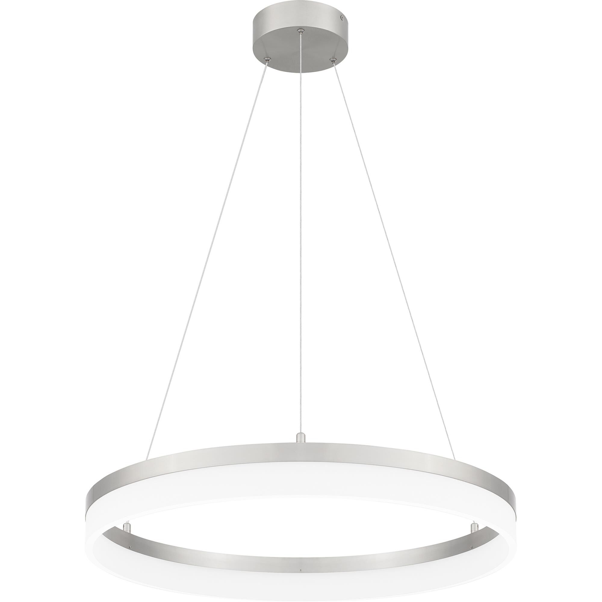 Shown in Brushed Nickel finish and White Acrylic shade