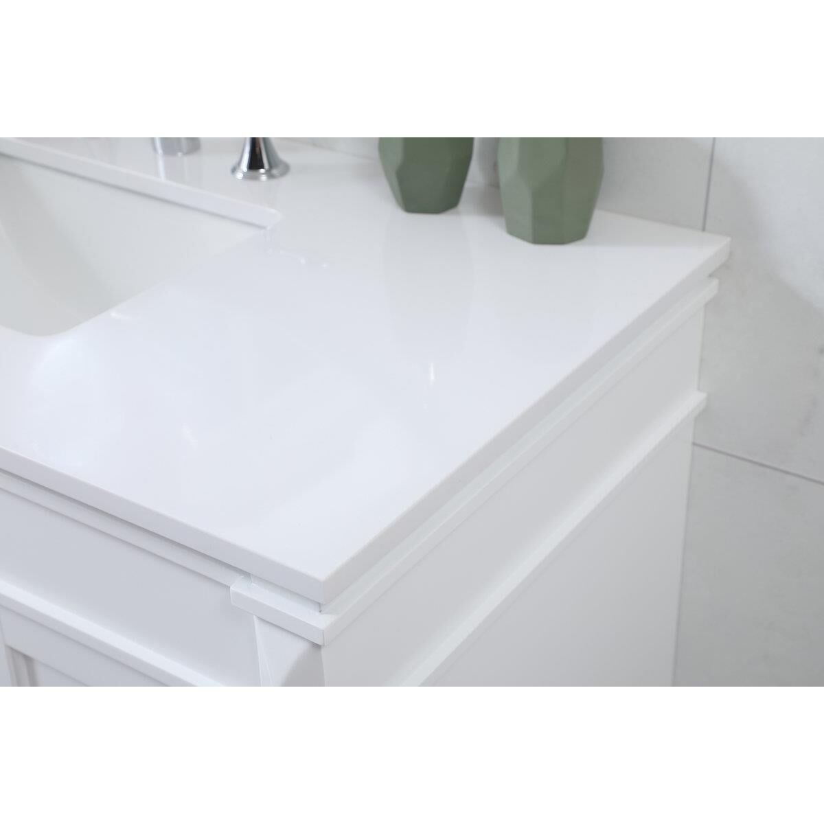 Shown in White finish and No Backsplash accent