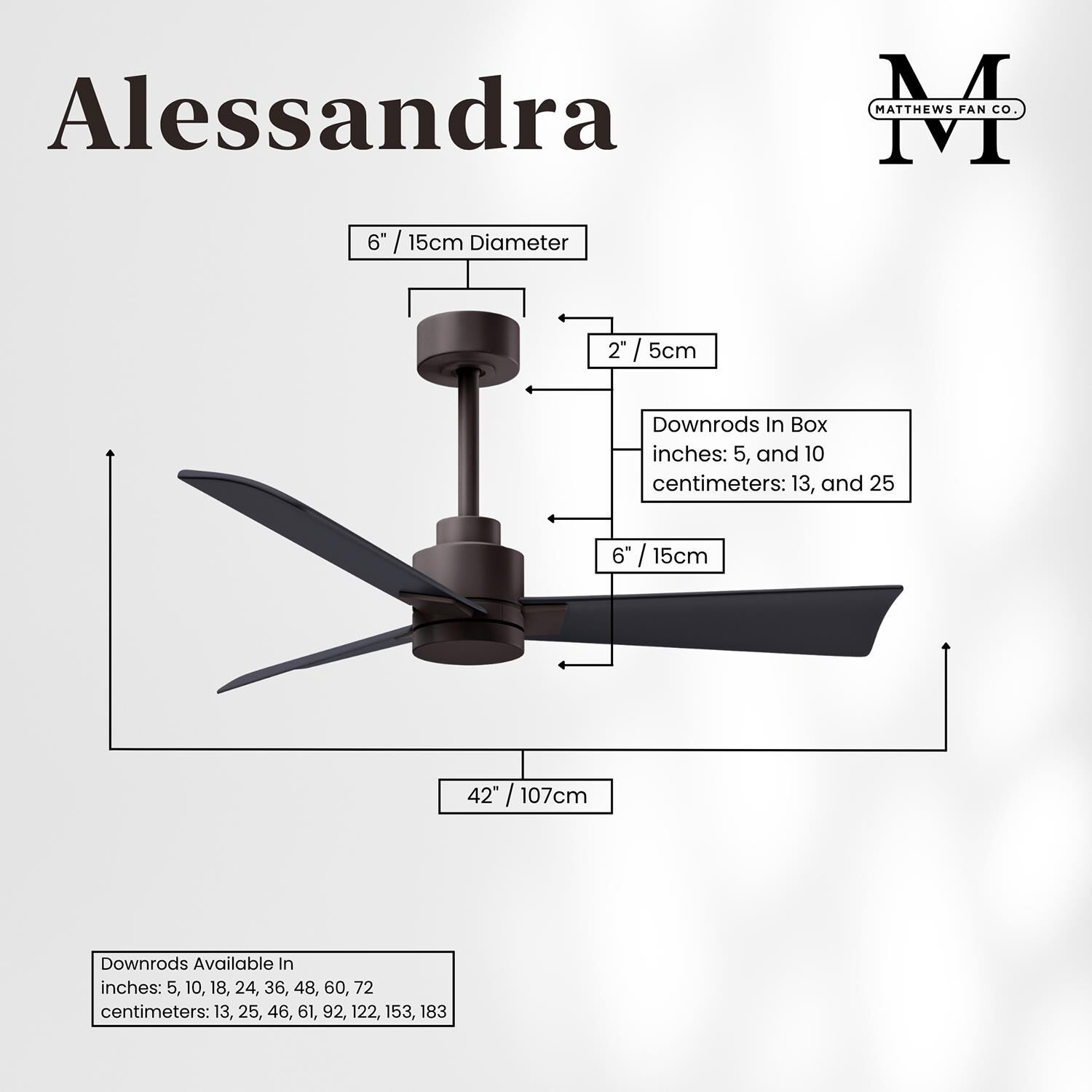 Alessandra 42 Inch Ceiling Fan by Matthews Fan Company