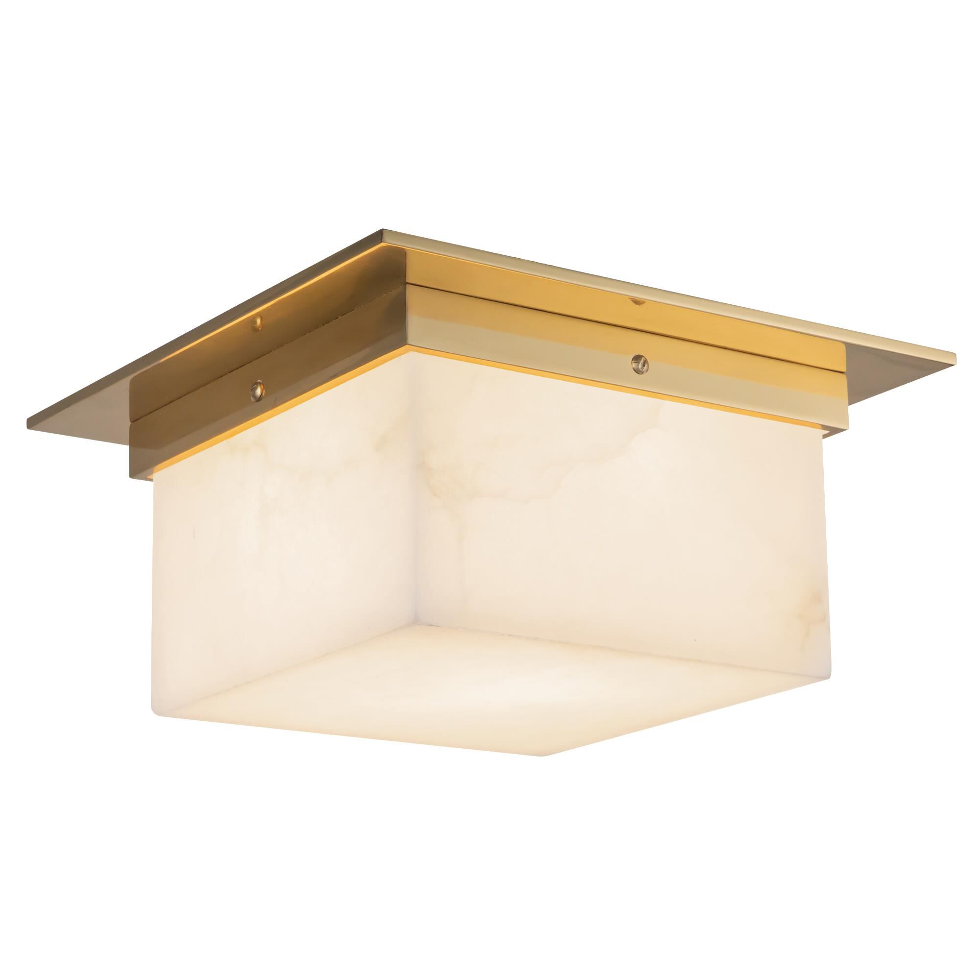 Shown in Patina Brass finish and Alabaster glass