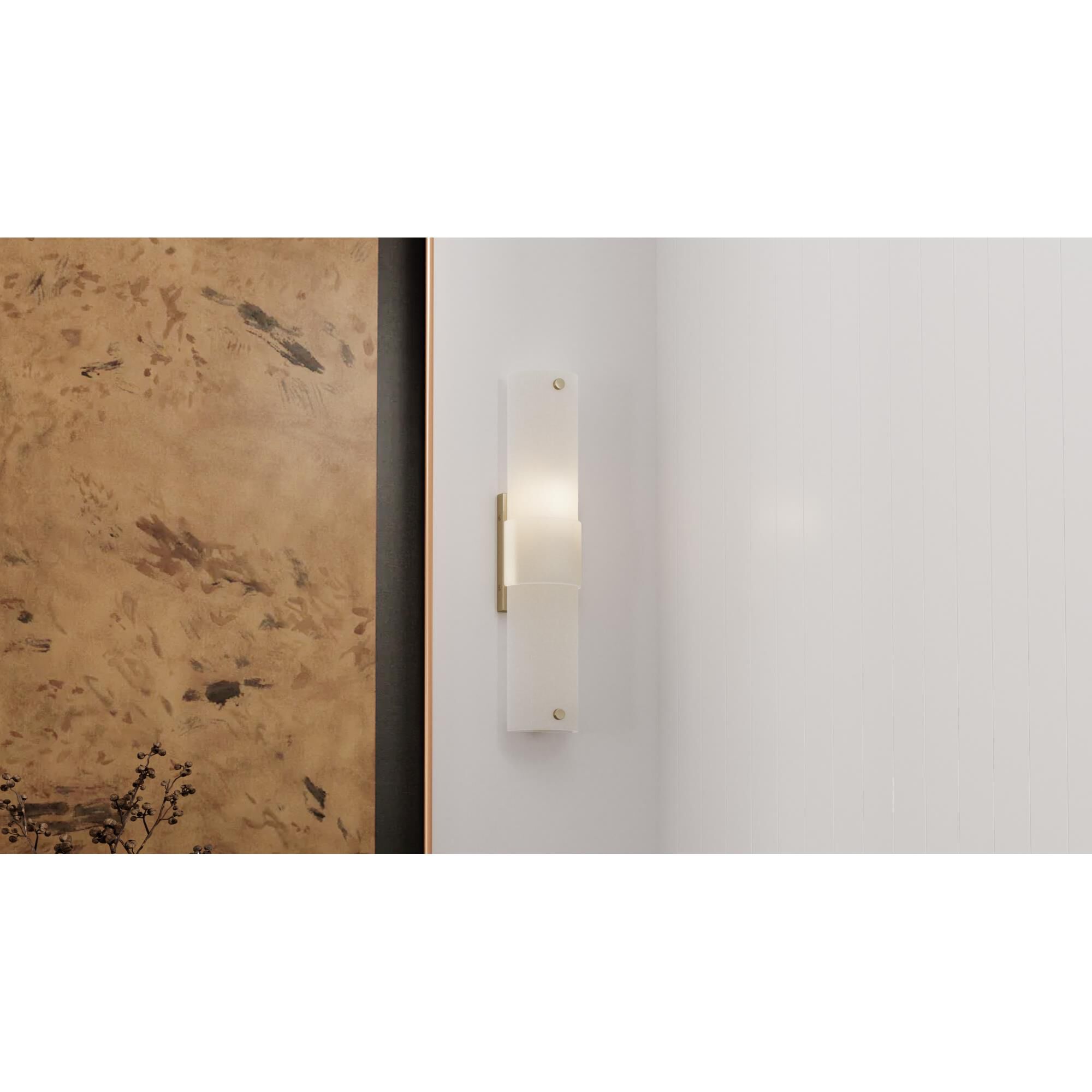 Shown in Bronze Gold finish and Etched glass