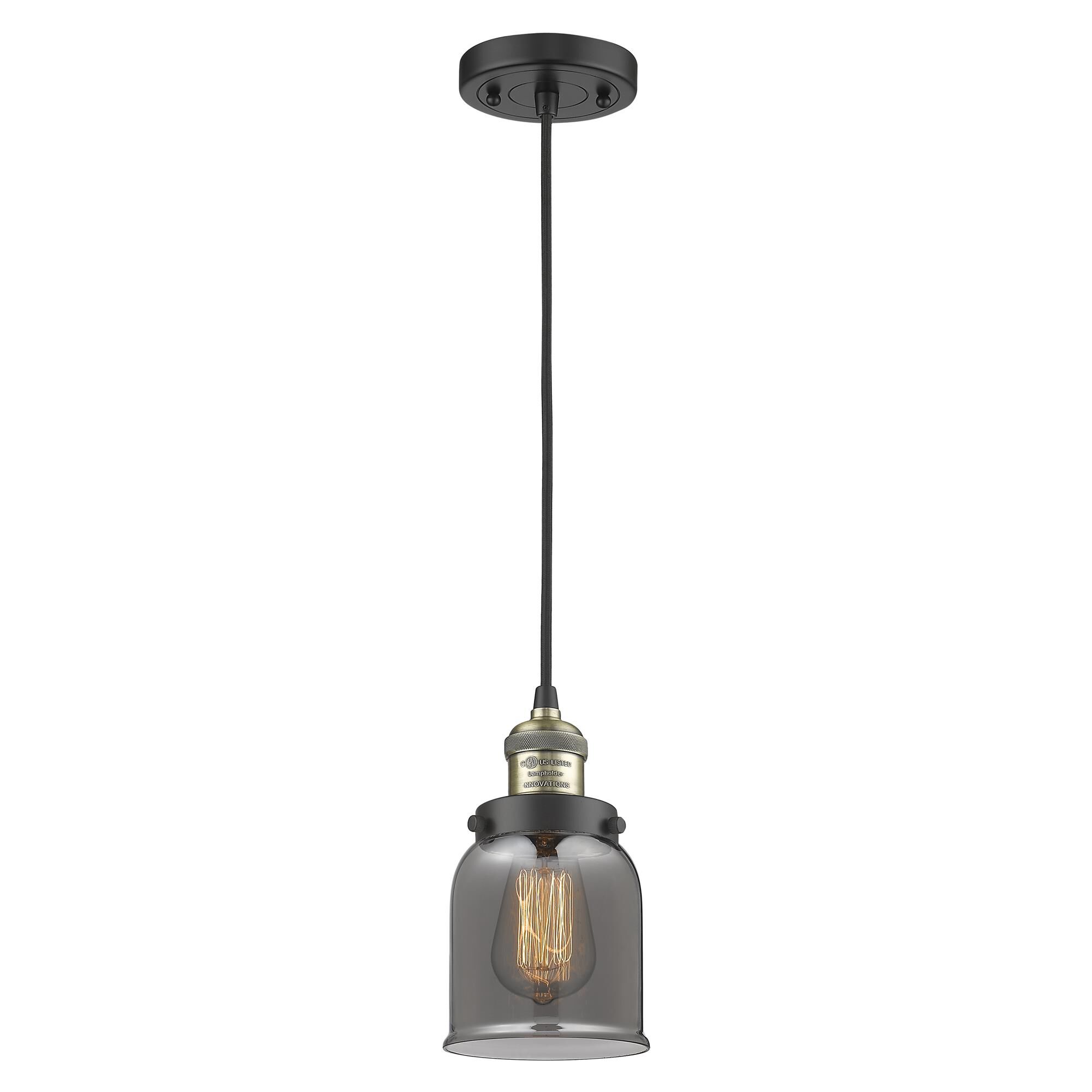 Shown in Black Antique Brass finish and Plated Smoked glass