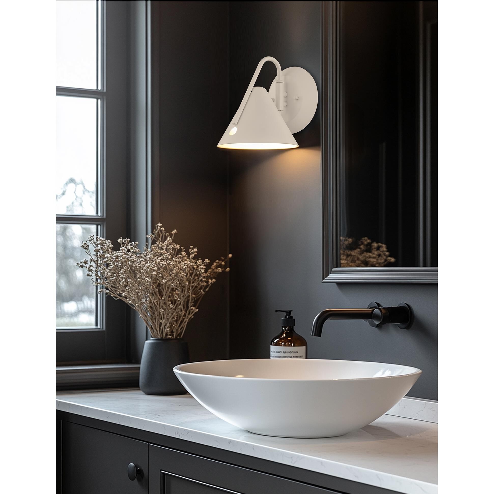 Shown in White finish and White shade