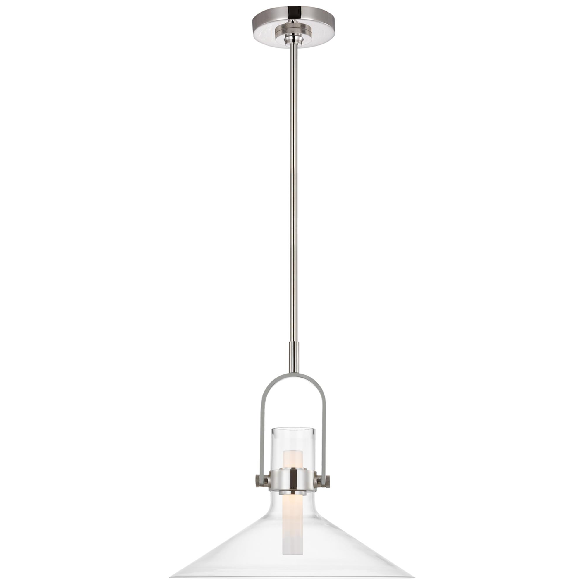 Shown in Polished Nickel finish and Clear glass