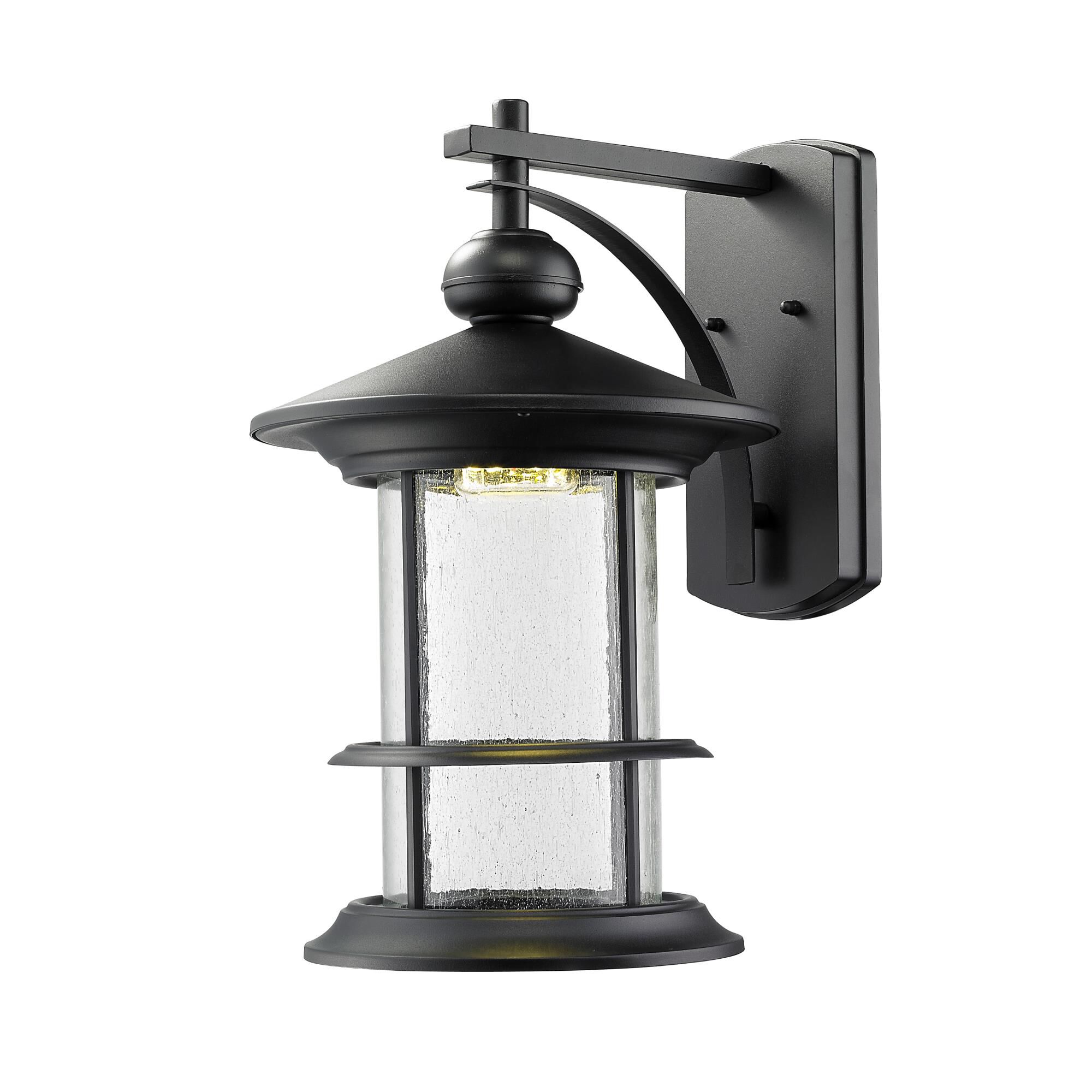 Shown in Black finish and Glass shade