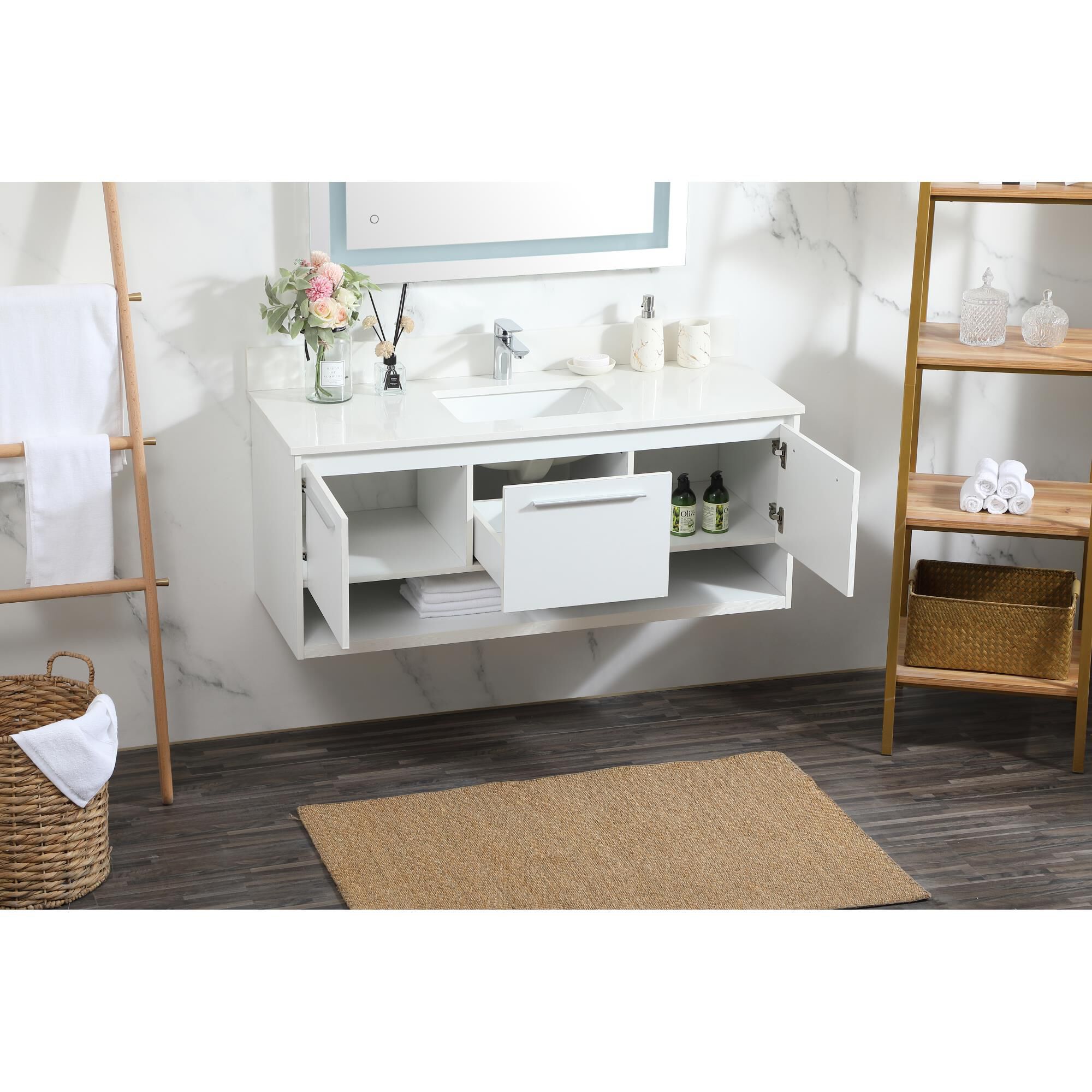 Shown in White finish