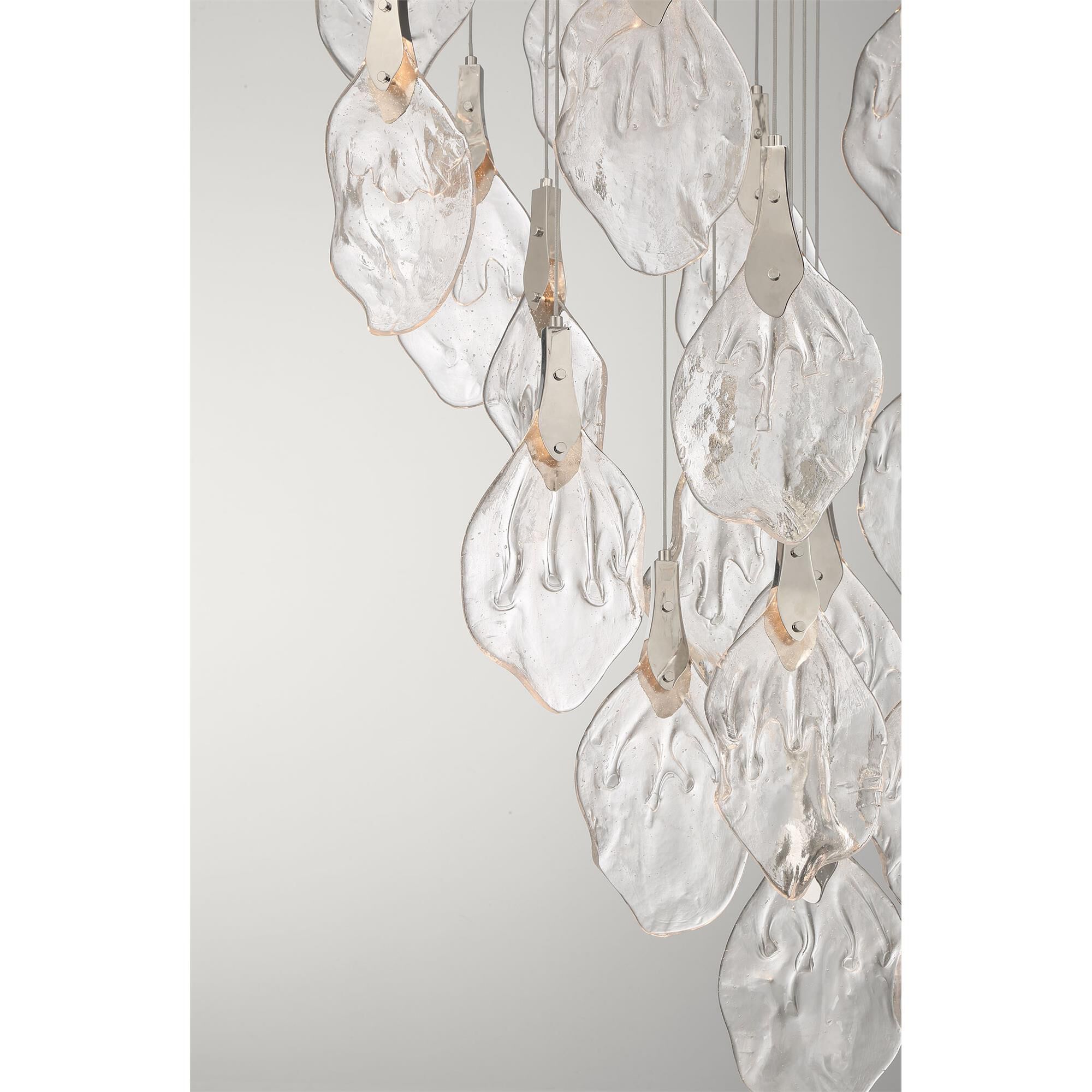Shown in Polished Nickel finish and Clear Organic glass