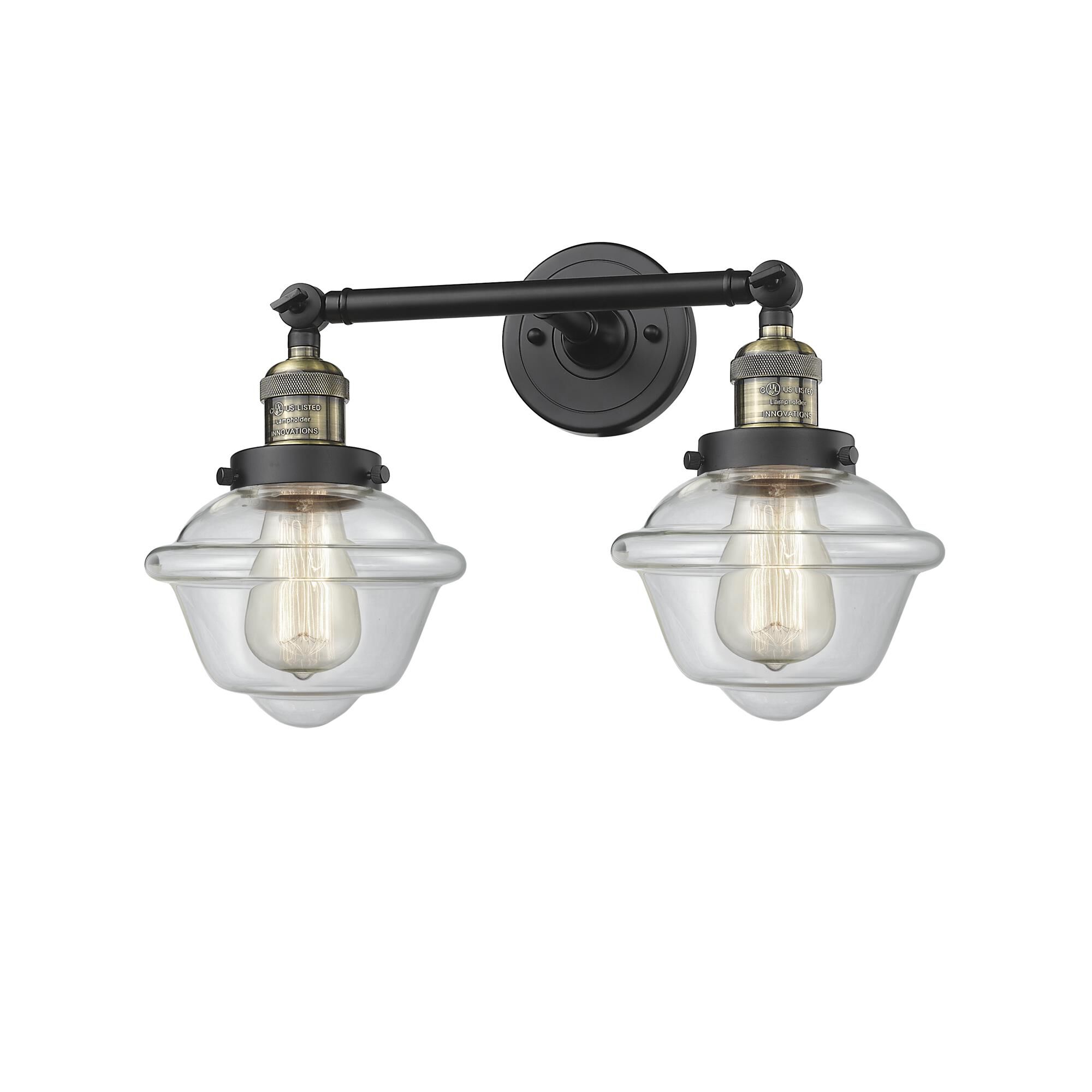 Shown in Black Antique Brass finish and Clear glass