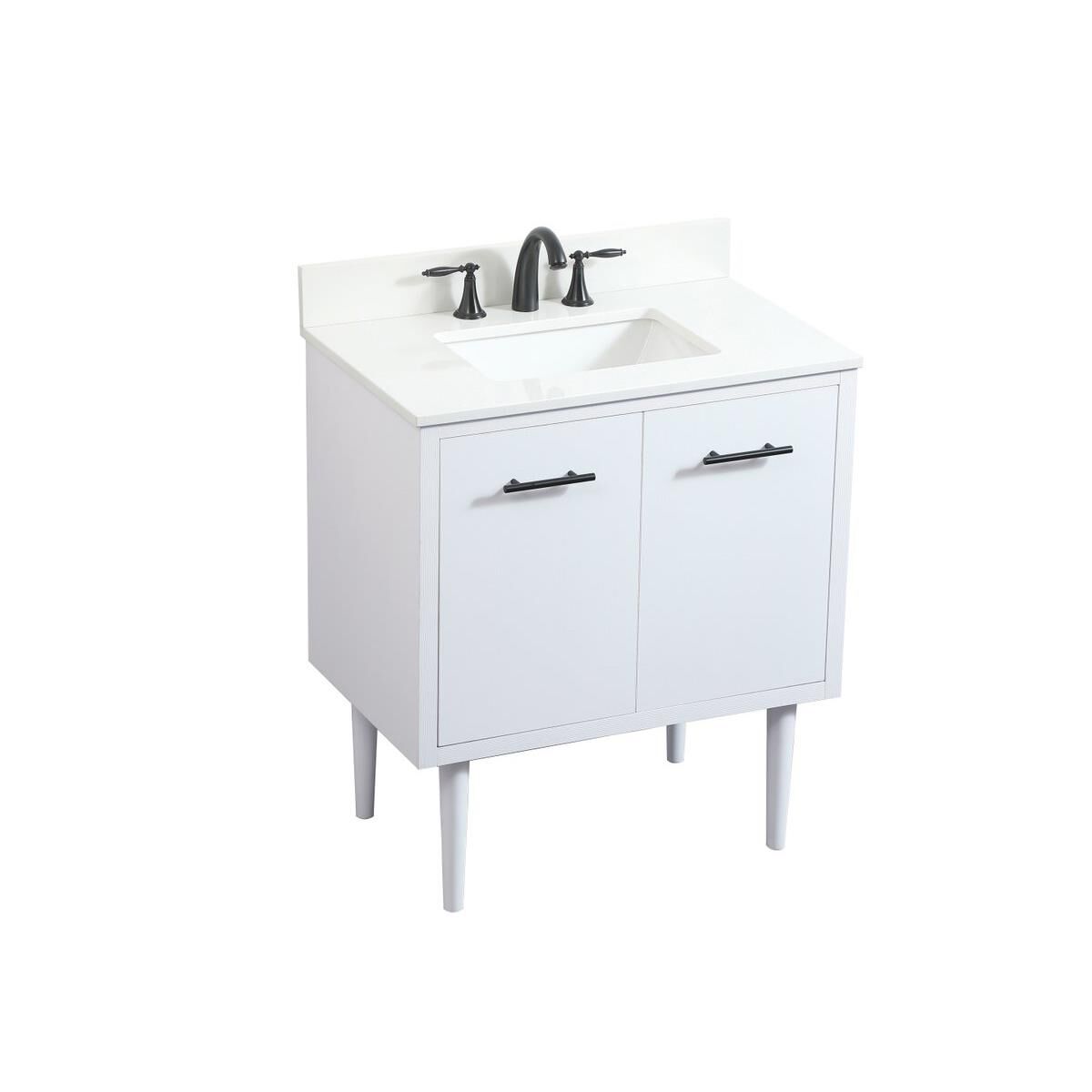 Shown in White finish and Backsplash accent