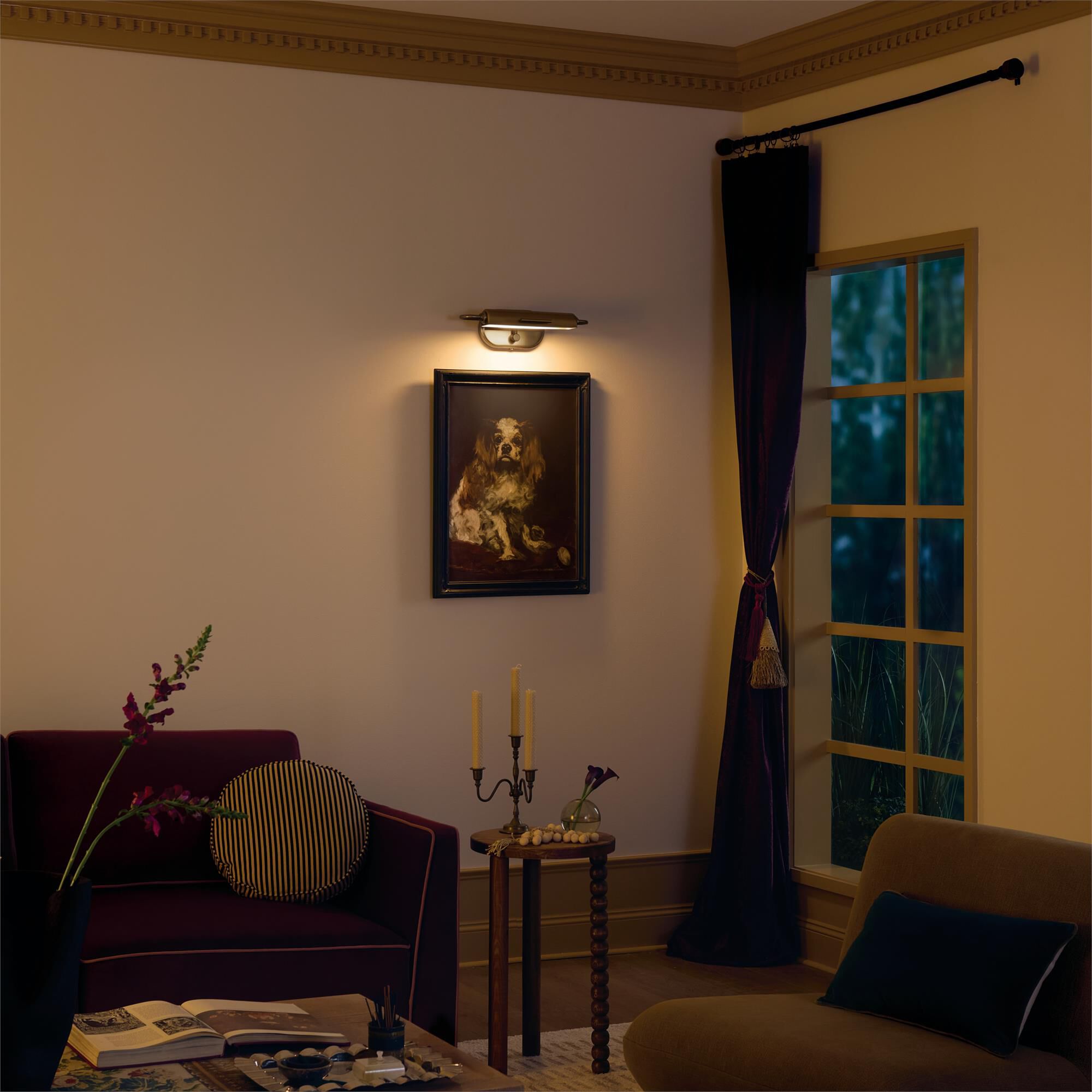Shown in Champagne Bronze finish and Metal shade