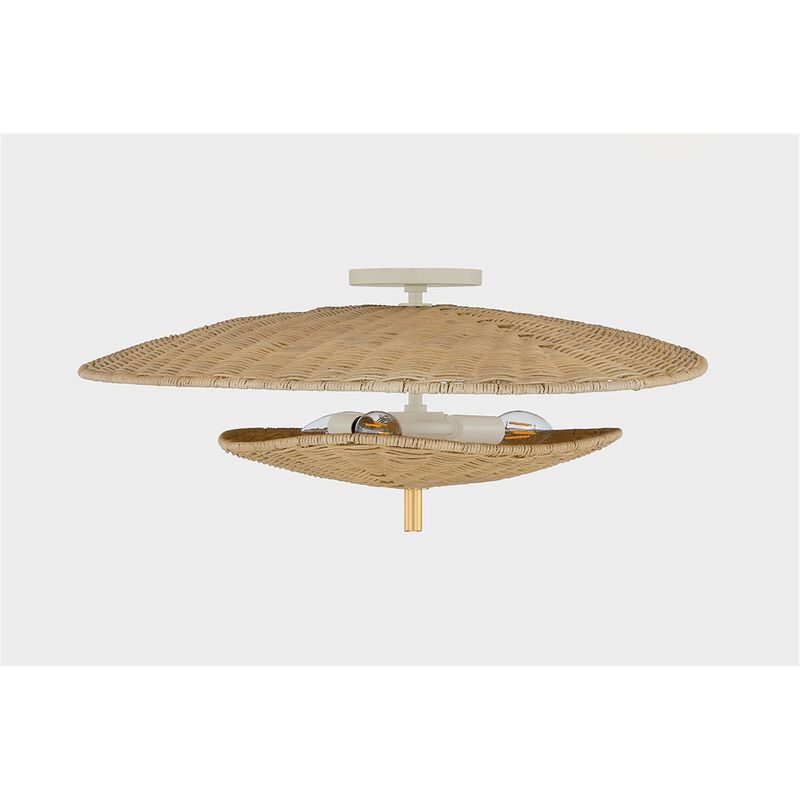 Megan Molten Marigold 24 Inch 3 Light Semi Flush Mount by Mitzi