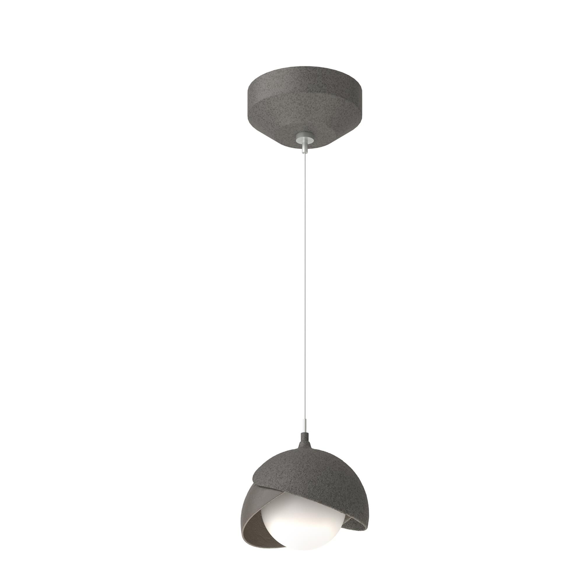 Shown in Natural Iron finish and Opal glass and Dark Smoke  accent