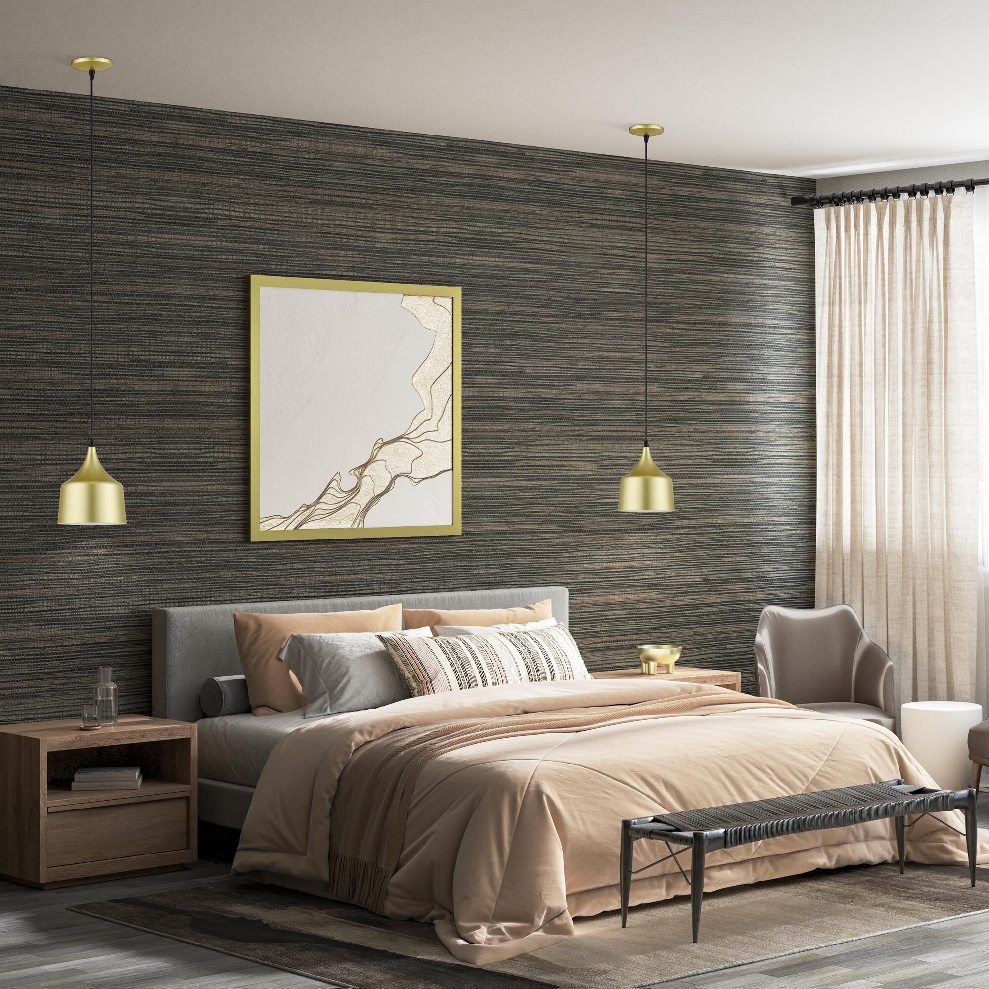 Shown in Soft Gold with Black Accents finish and Soft Gold Aluminum with Shiny White Inside shade