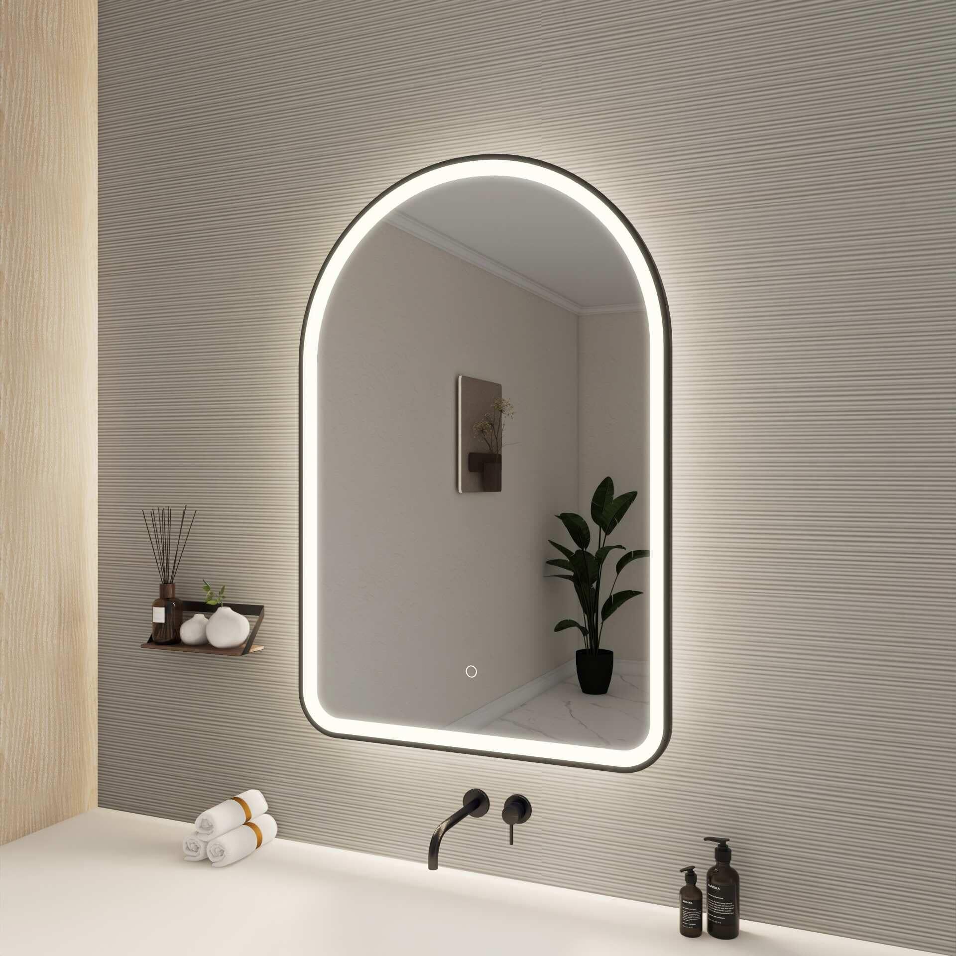 Harmoni 40 Inch Arched LED Lighted Mirror by Elegant Decor