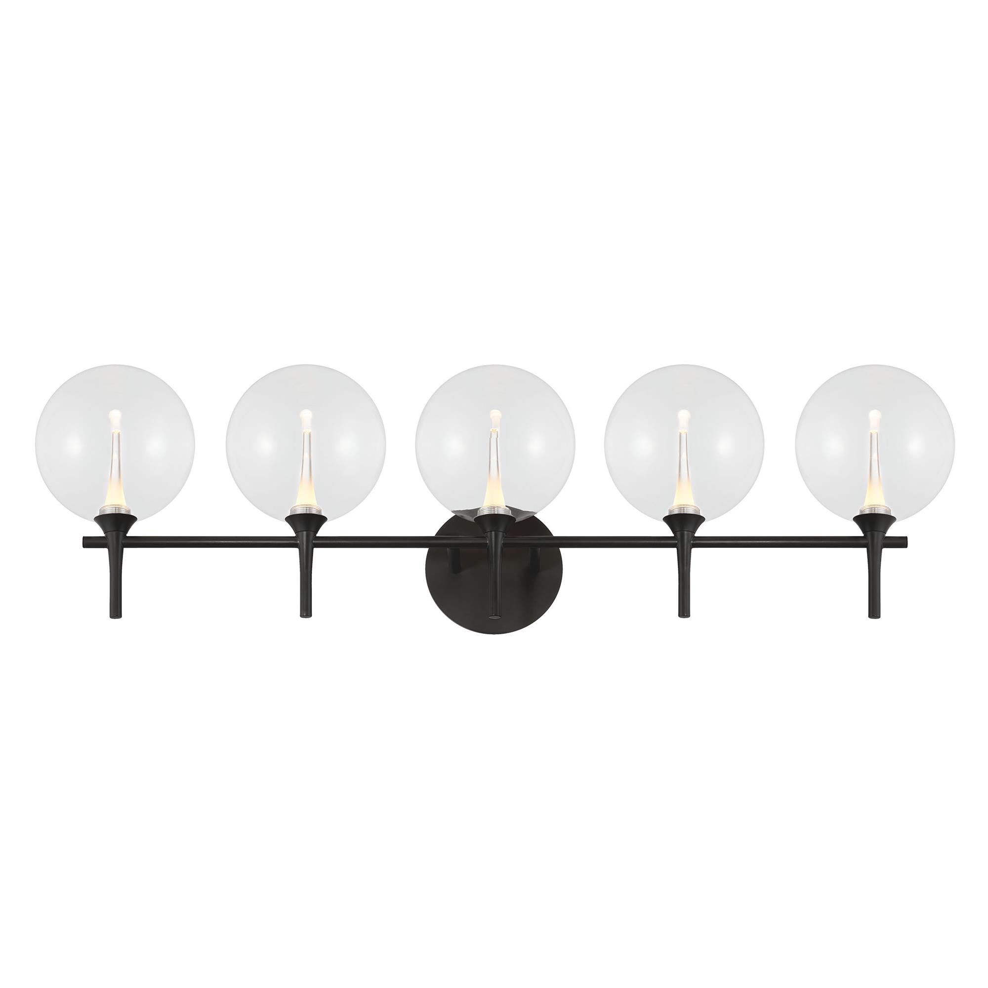 Shown in Black finish and Clear glass
