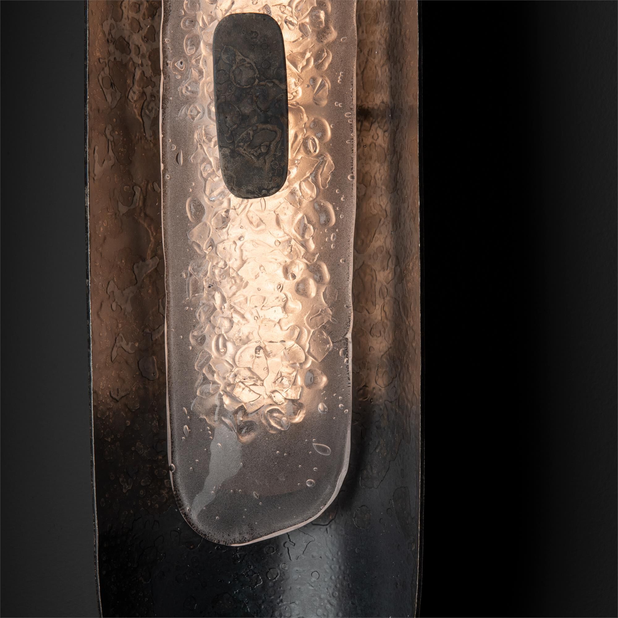 Shown in Black finish and Frosted glass and Clear Steel accent