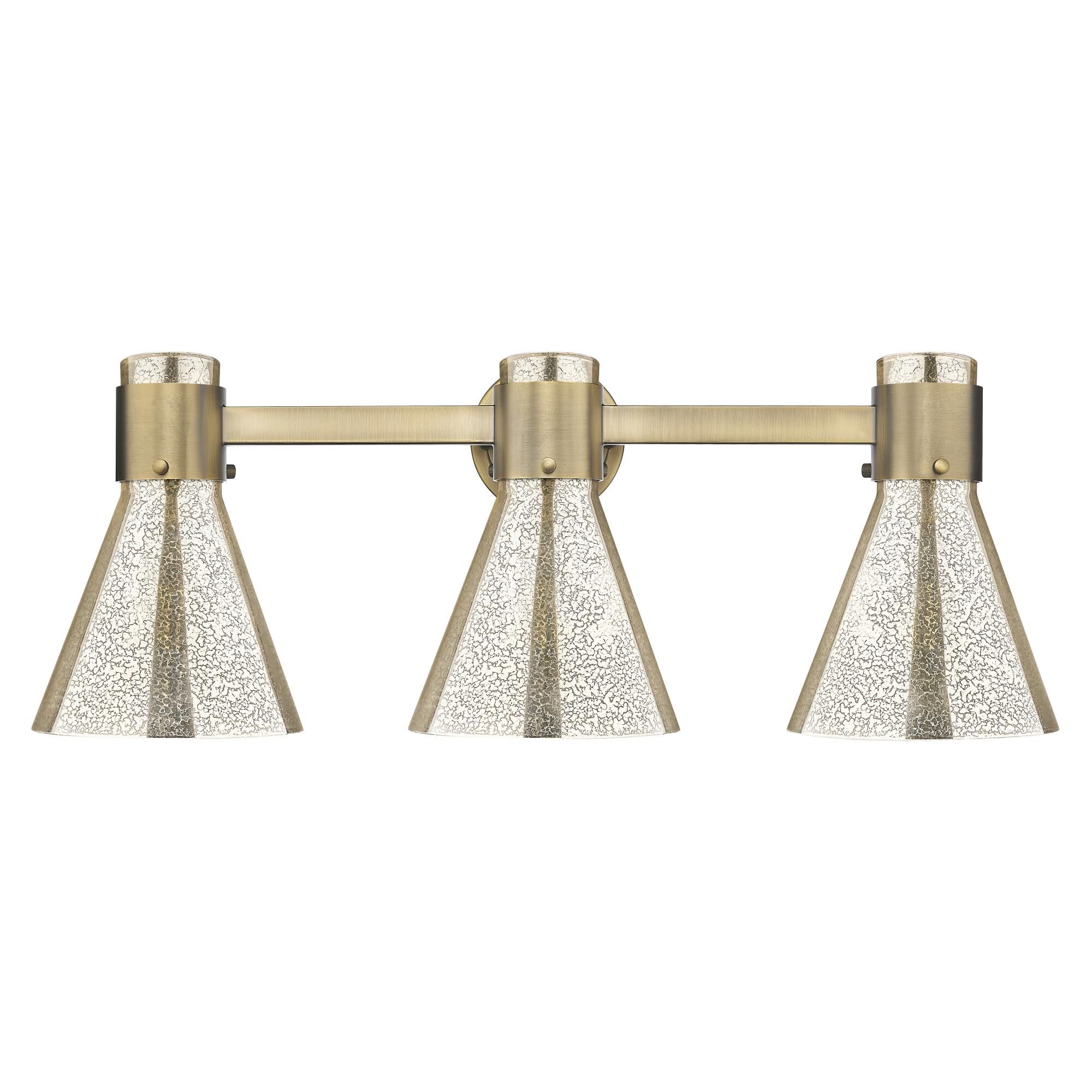 Shown in Brushed Brass finish and Mercury glass