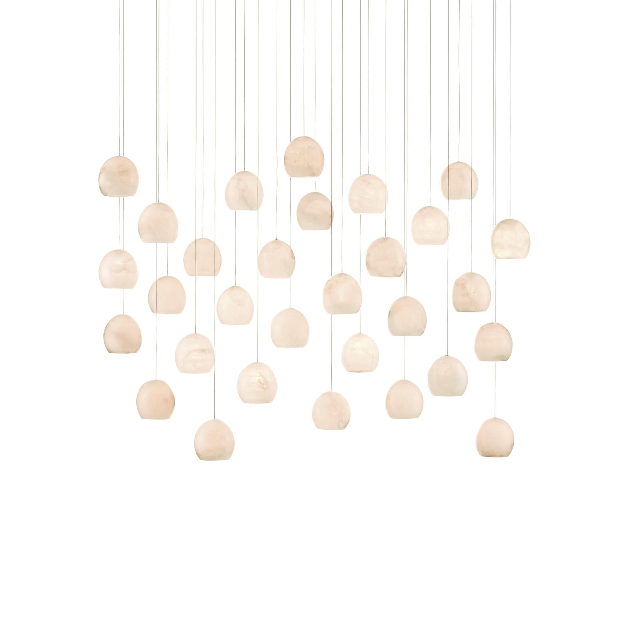 Shown in Natural/Painted Silver finish and Alabaster/White Marble shade