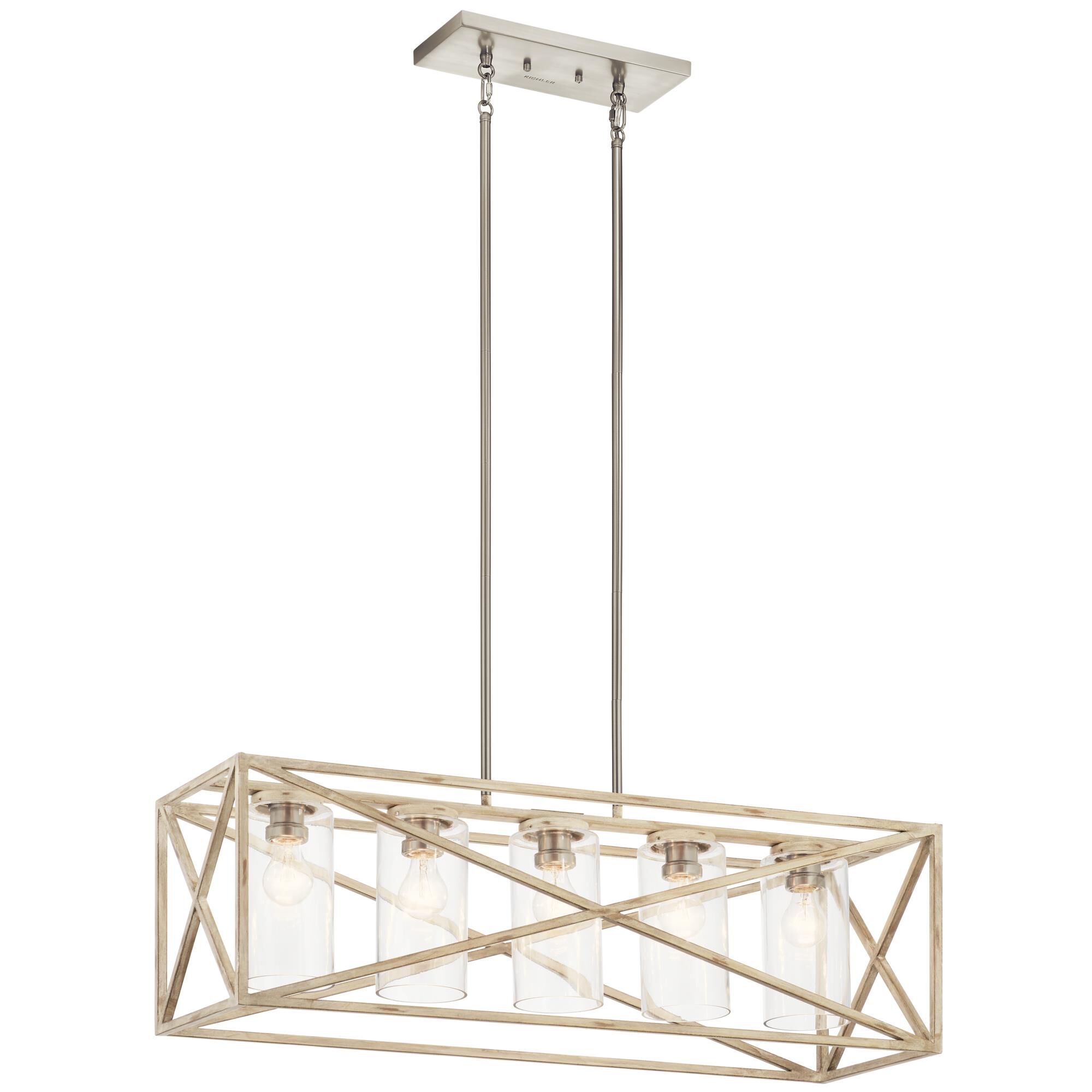 Shown in Distressed Antique White finish and Clear glass