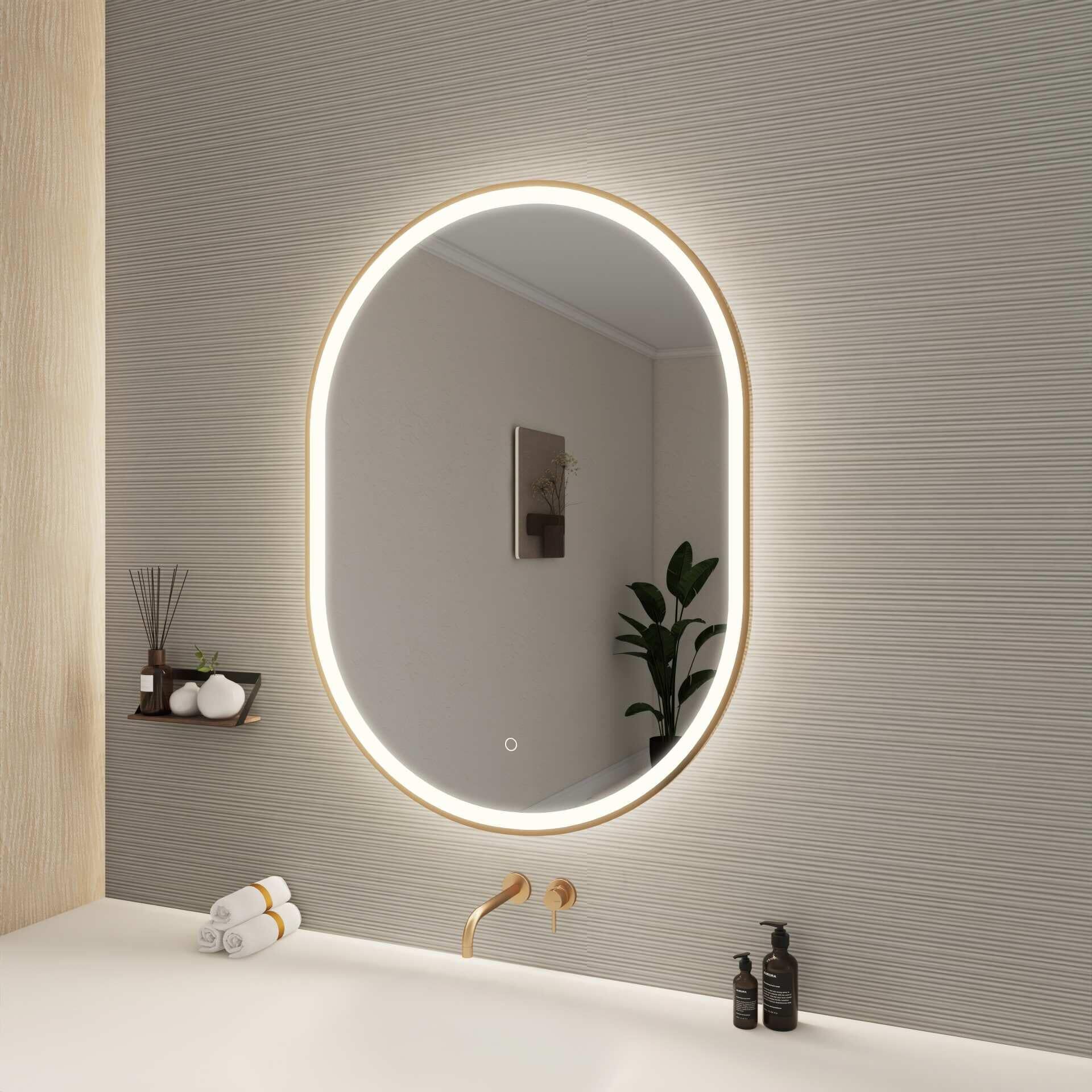 Harmoni 40 Inch Oval LED Lighted Mirror by Elegant Decor