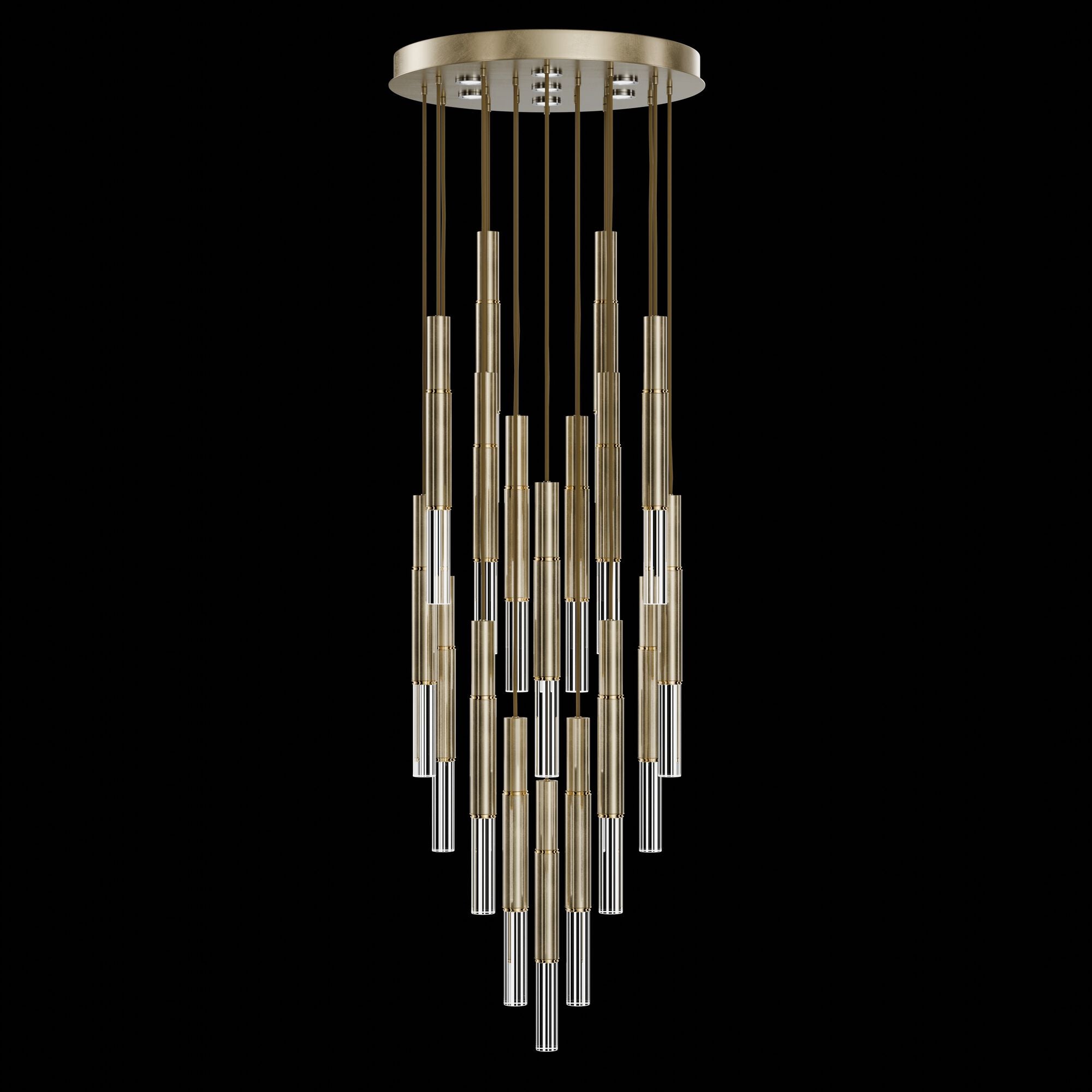 Shown in Gold finish and True crystal and False glass