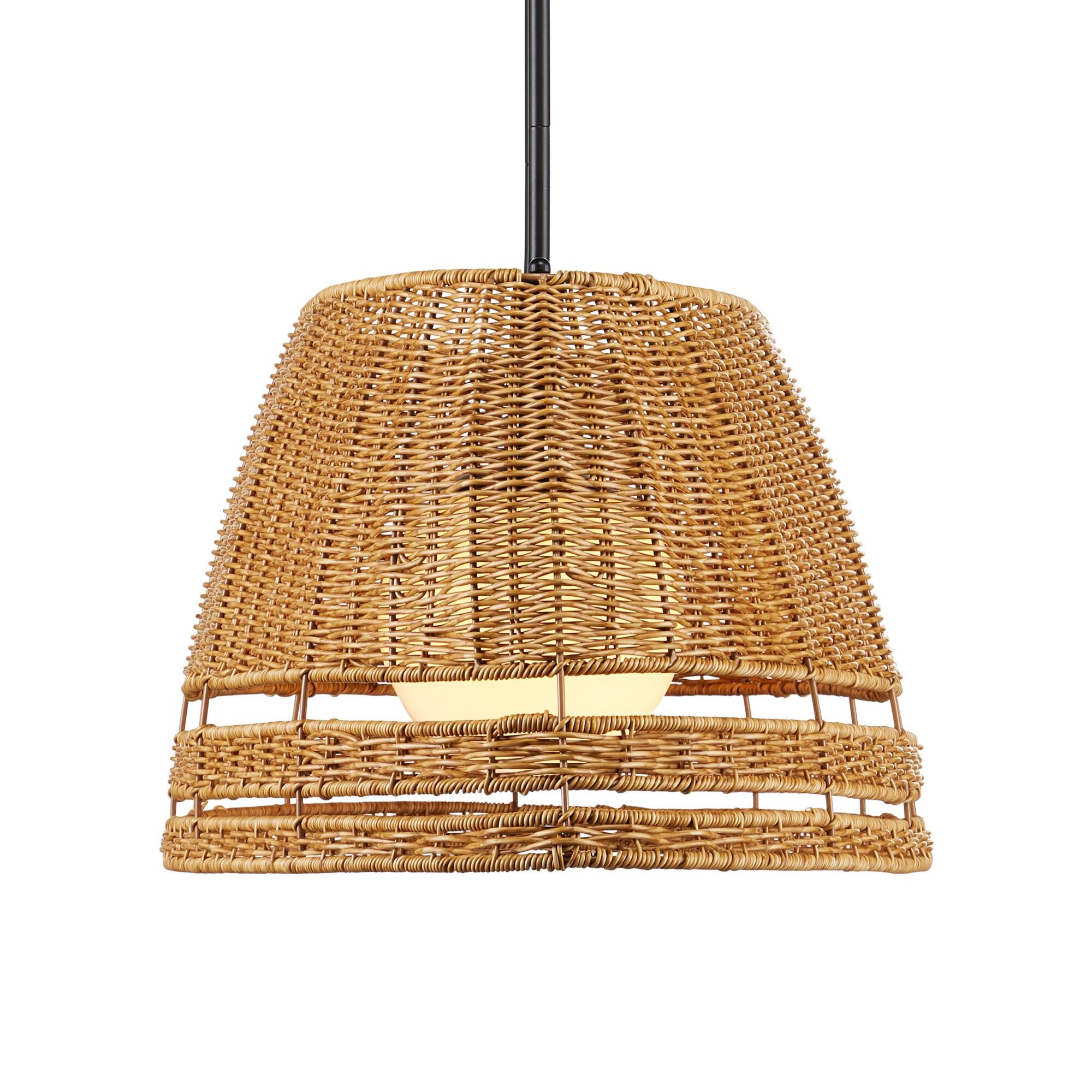 Shown in Natural, Black and Frosted White finish and Natural Faux Sea Grass shade