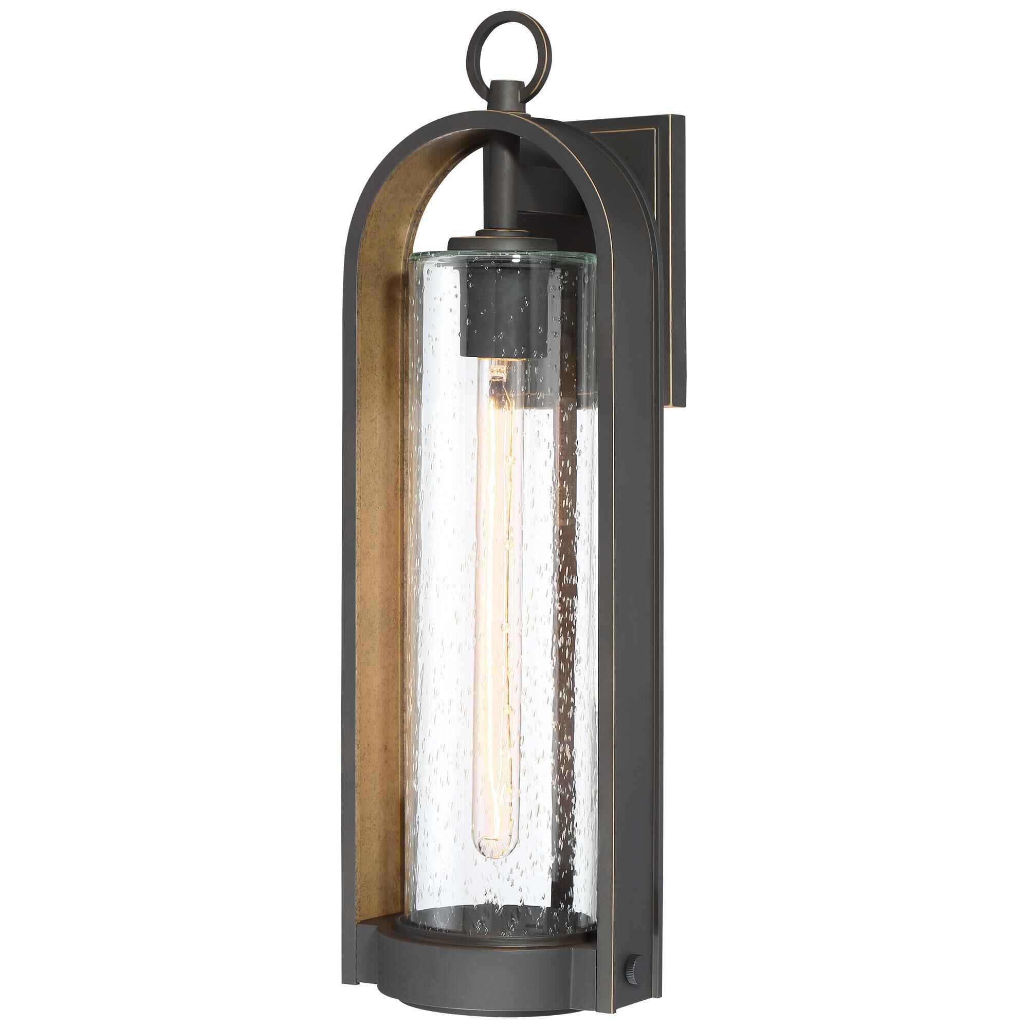 Shown in Oil Rubbed Bronze W/ Gold High finish and Clear Seedy glass