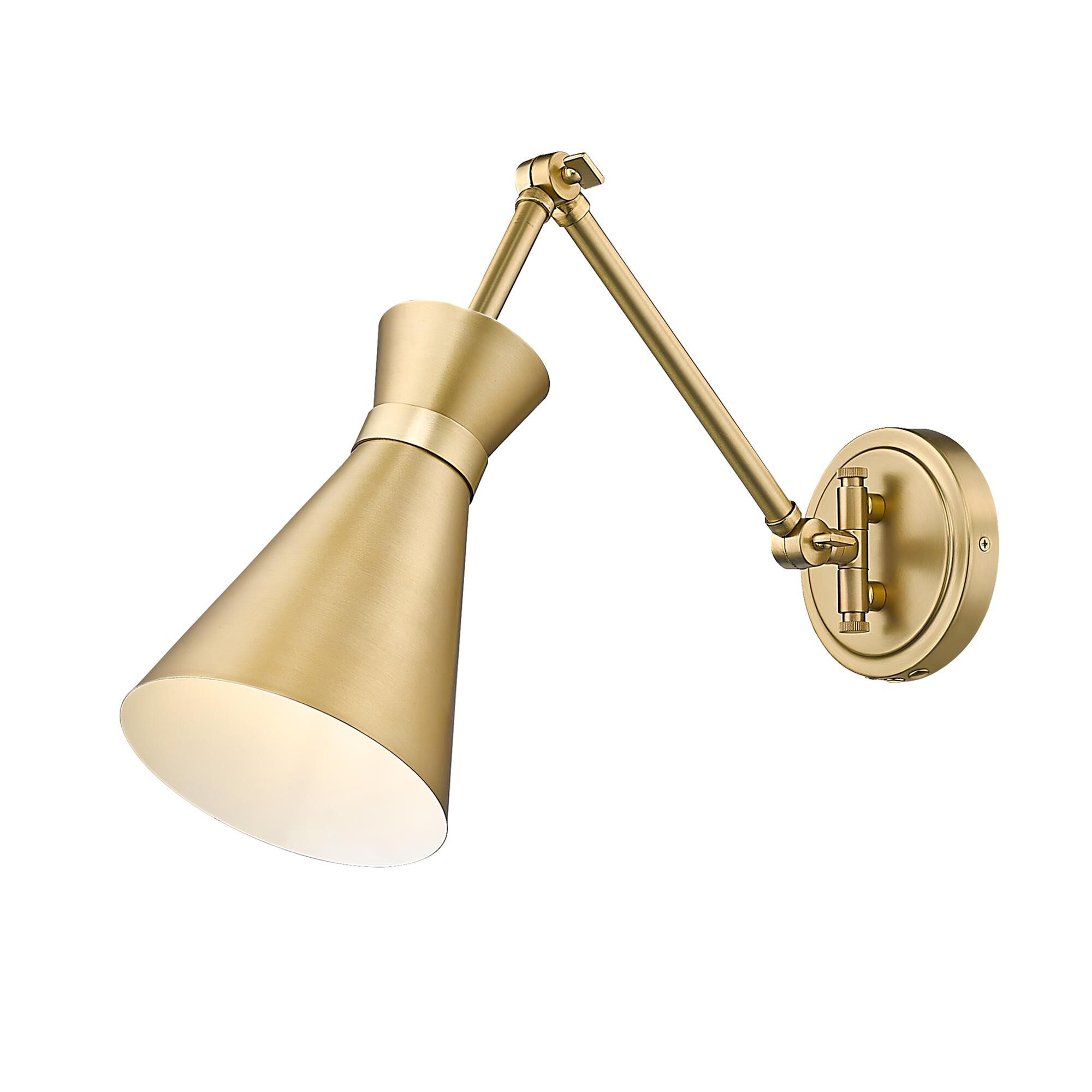 Shown in Modern Gold finish and Modern Gold glass and Modern Gold shade
