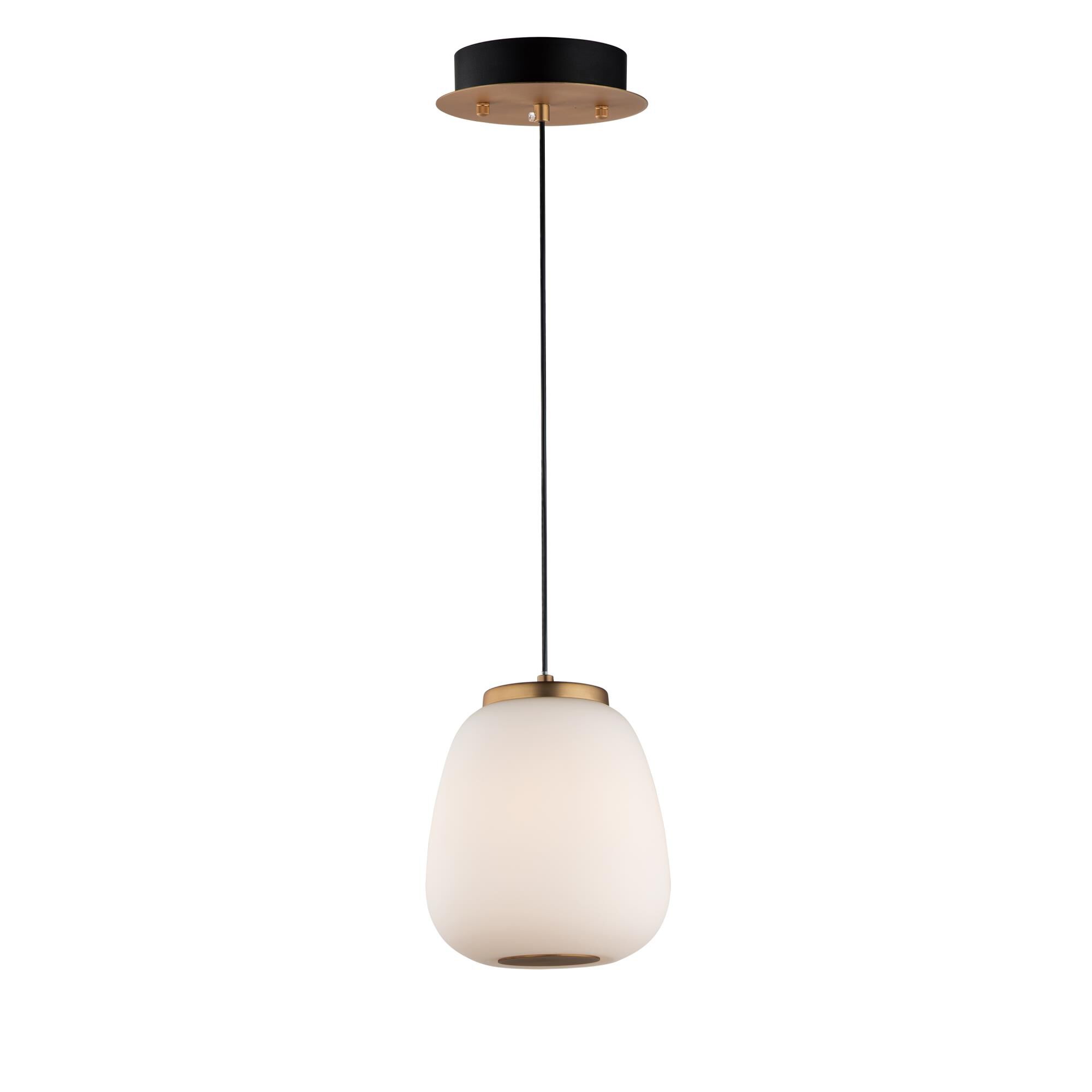 Shown in Black / Gold finish and Satin White glass and Glass shade