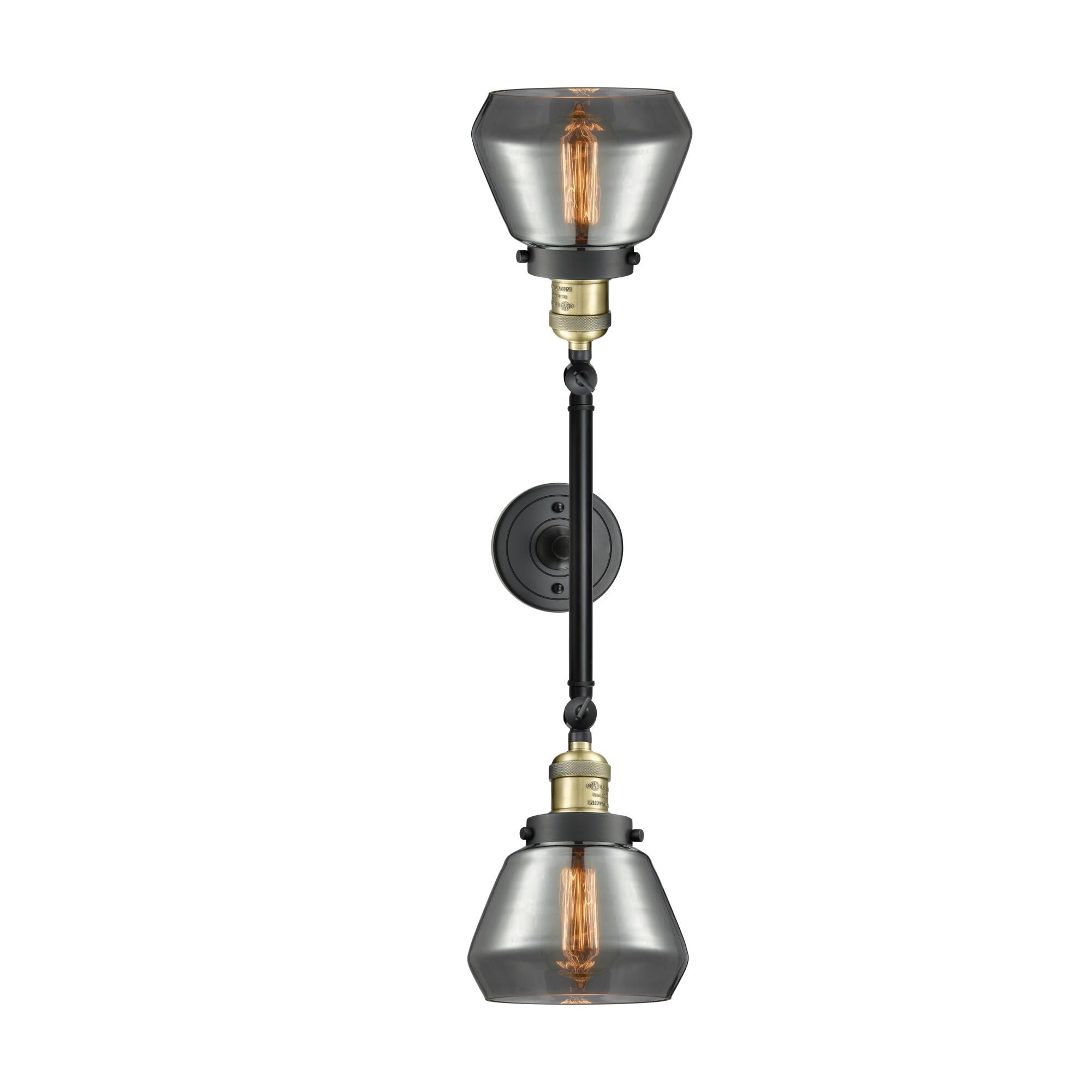 Shown in Black Antique Brass finish and Plated Smoked glass