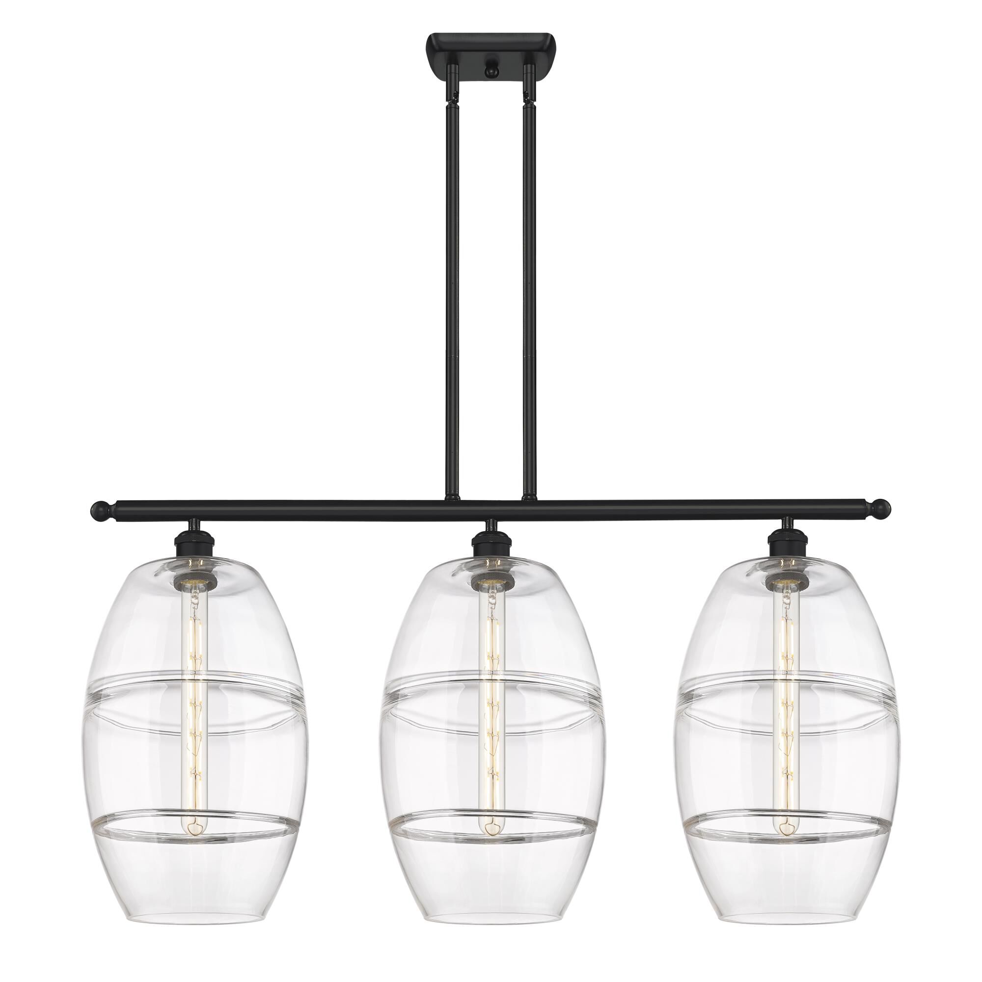 Shown in Matte Black finish and Clear glass