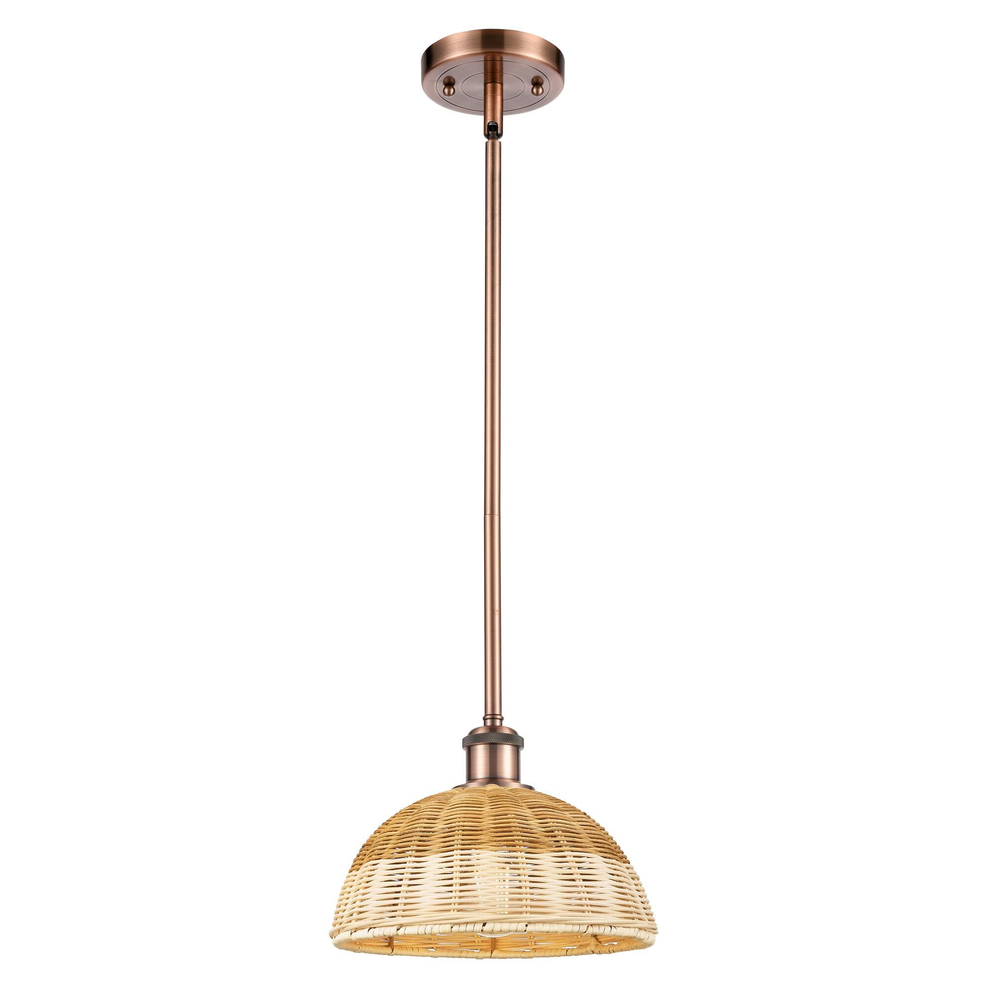Shown in Antique Copper finish and Natural shade