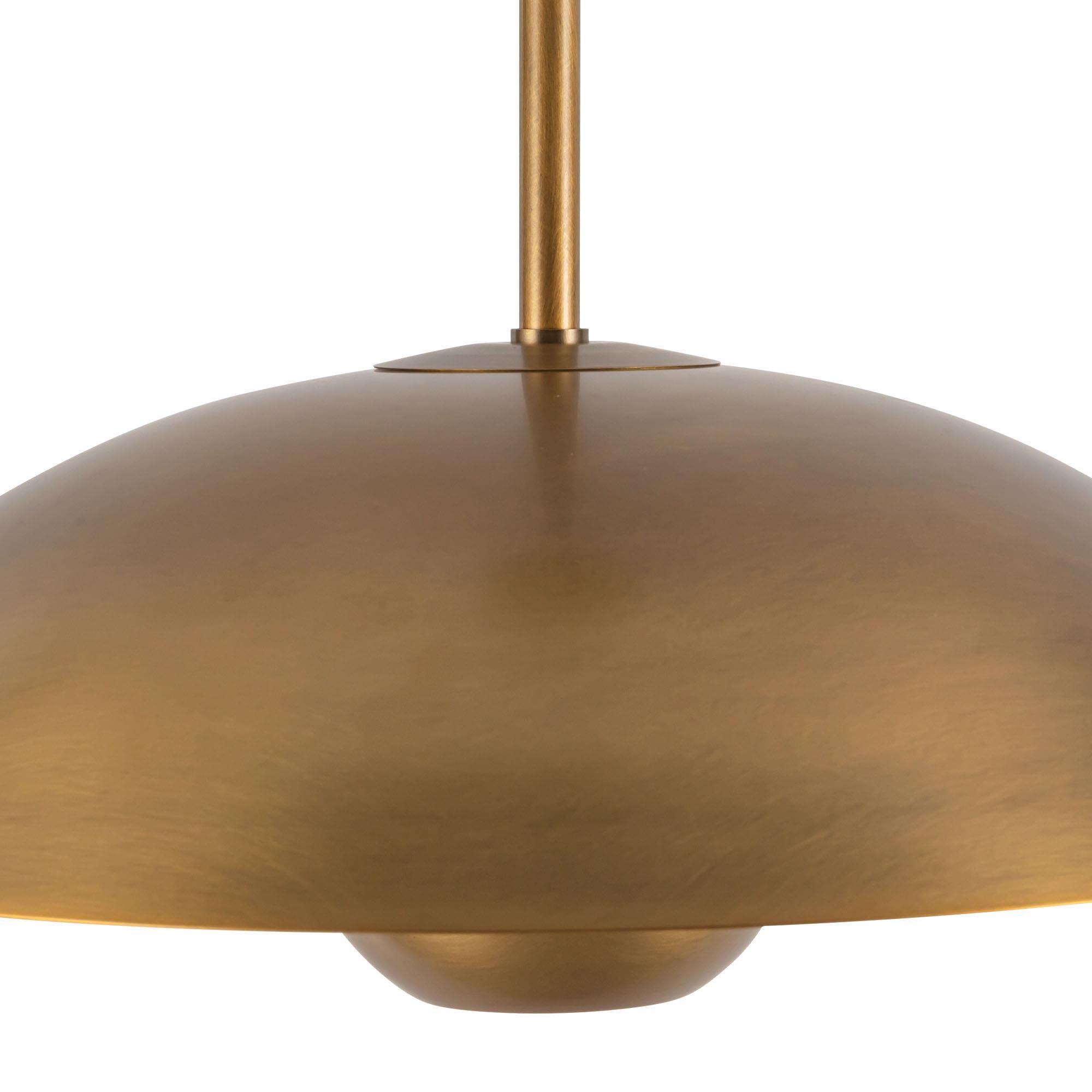 Shown in Vintage Brass finish and Steel shade