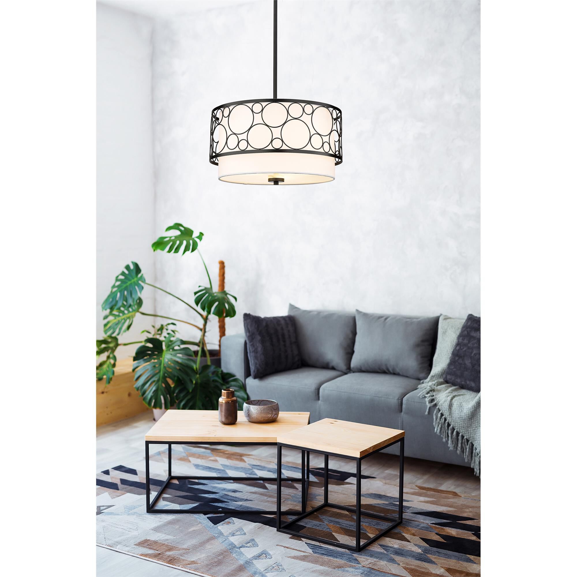 Shown in Matte Black finish and White glass and White shade