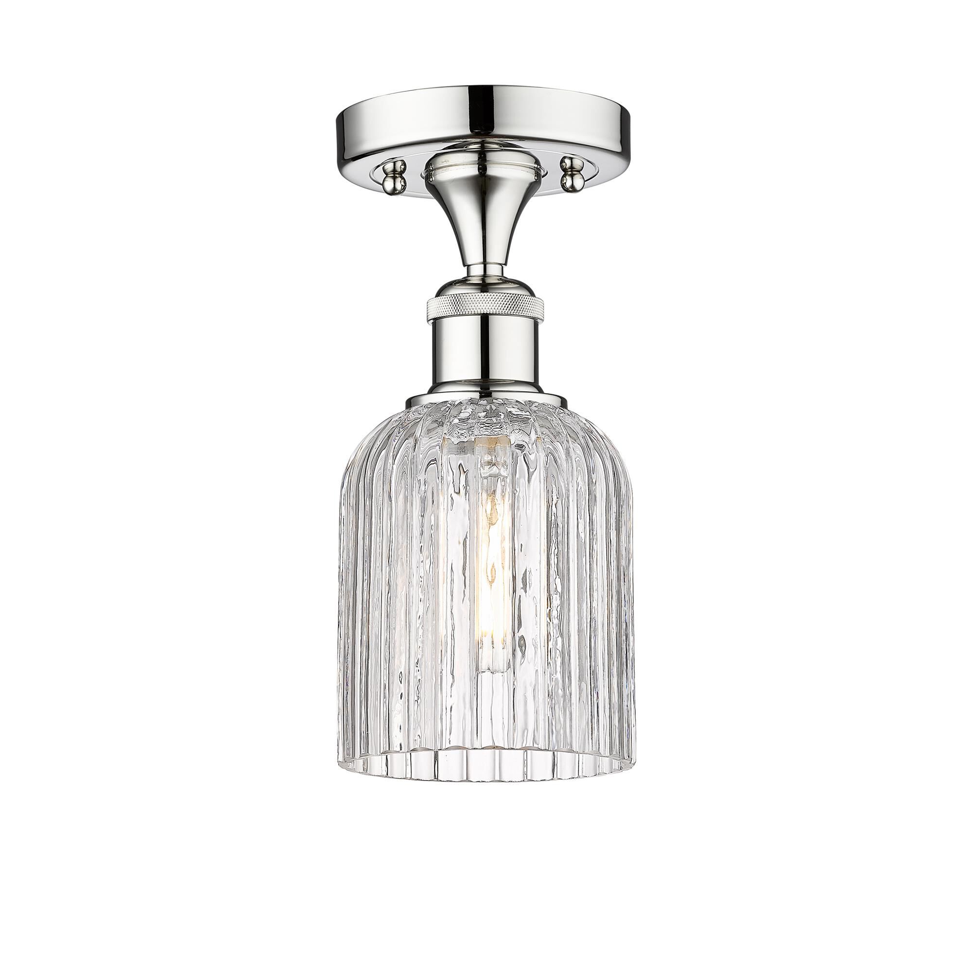 Shown in Polished Chrome finish and Clear glass